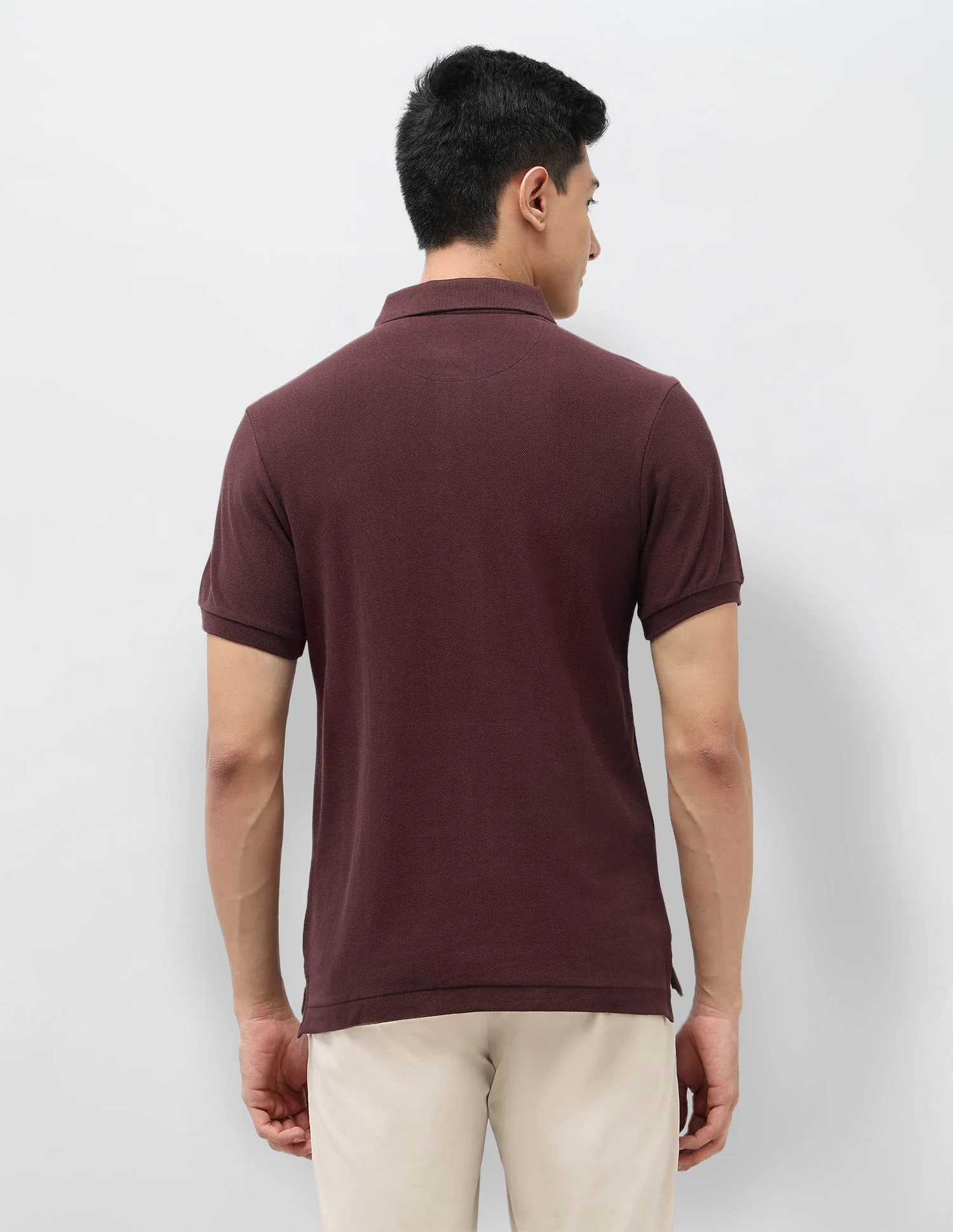 Vertical Striped Pure Cotton Polo Shirt - Image 5