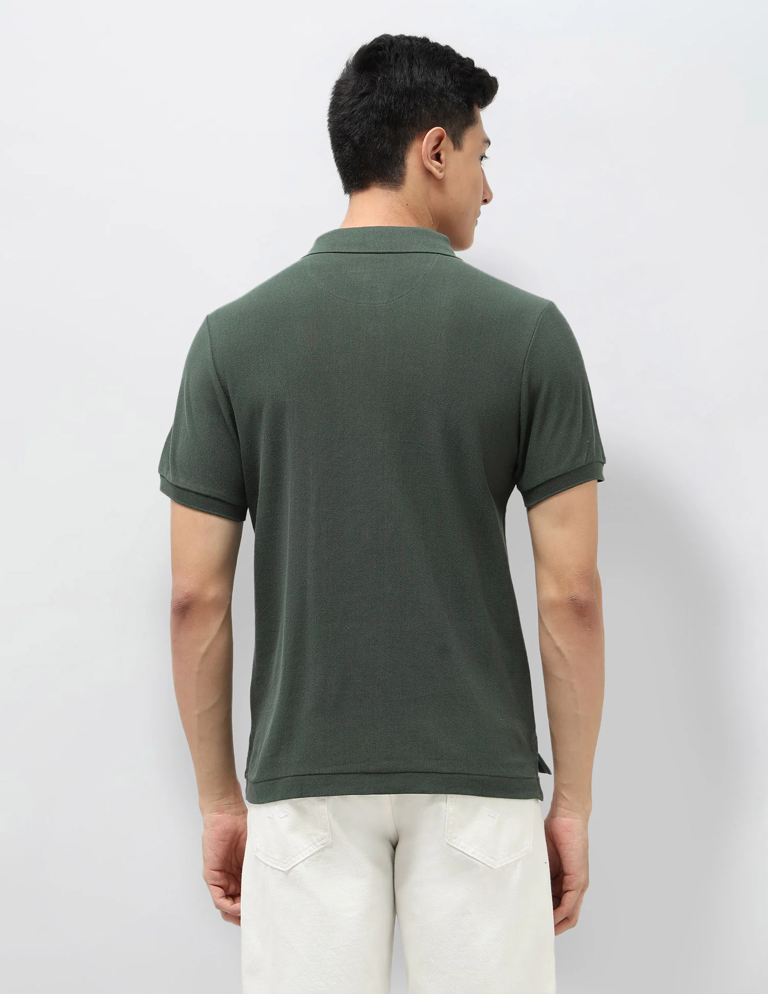 Vertical Striped Pure Cotton Polo Shirt - Image 5