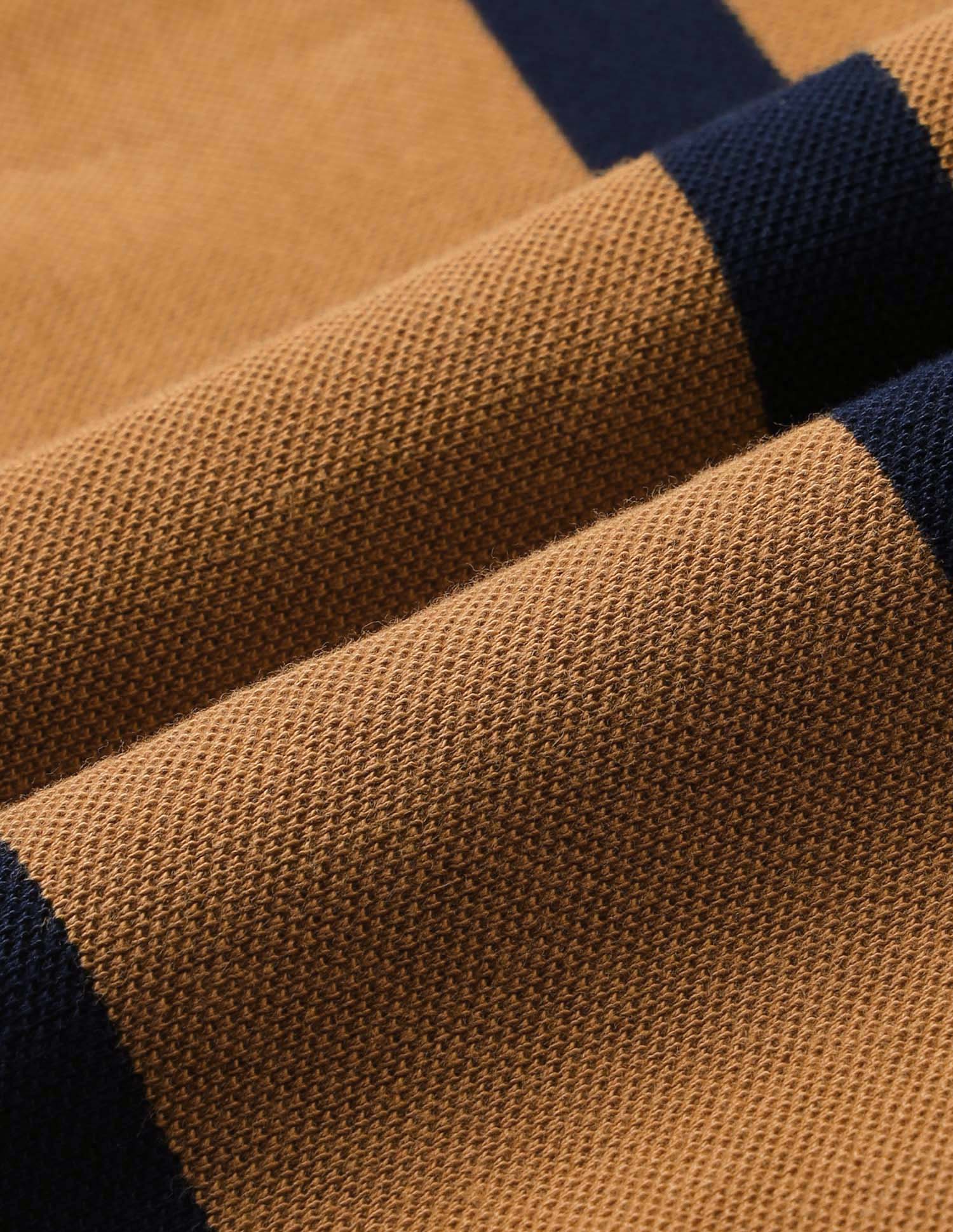 Vertical Striped Pure Cotton Polo Shirt - Image 2