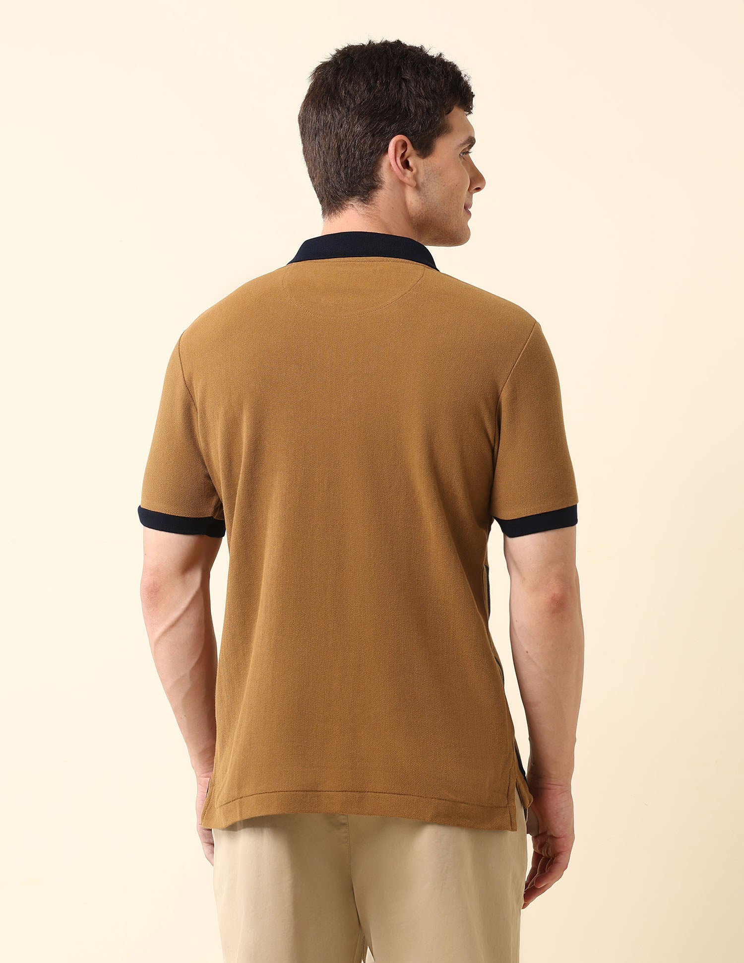 Vertical Striped Pure Cotton Polo Shirt - Image 5