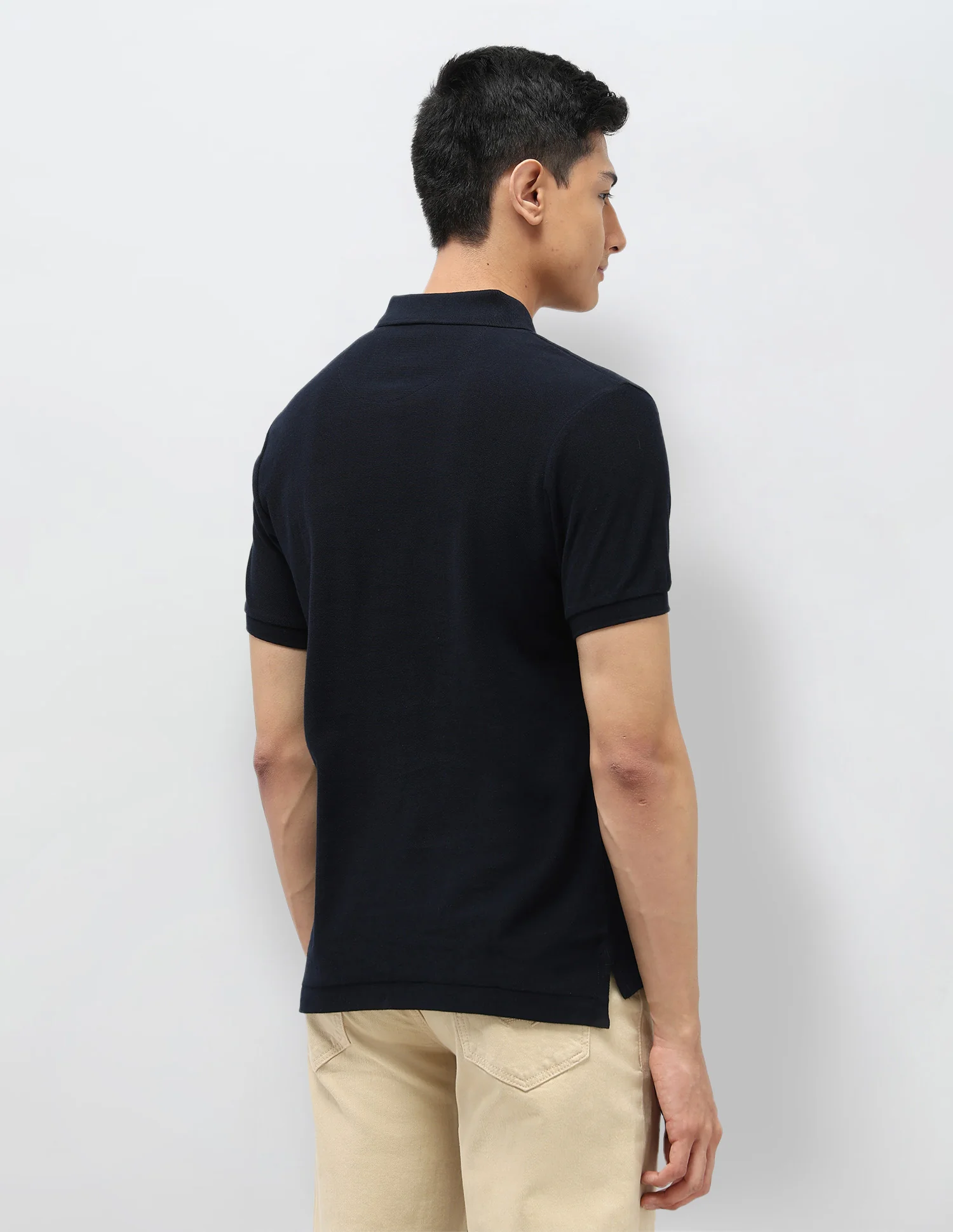Vertical Striped Pure Cotton Polo Shirt - Image 5