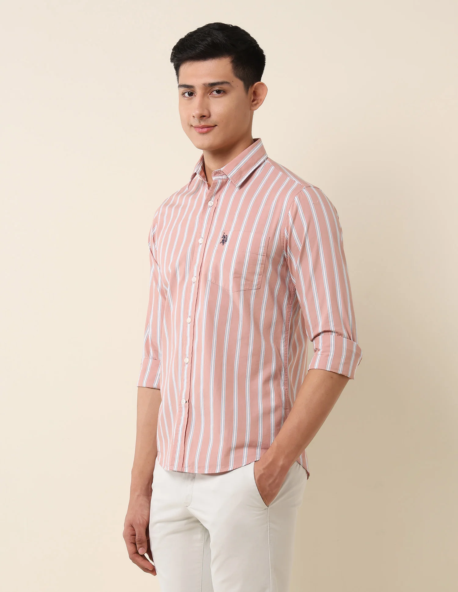 Vertical Striped Pure Cotton Shirt - Image 4