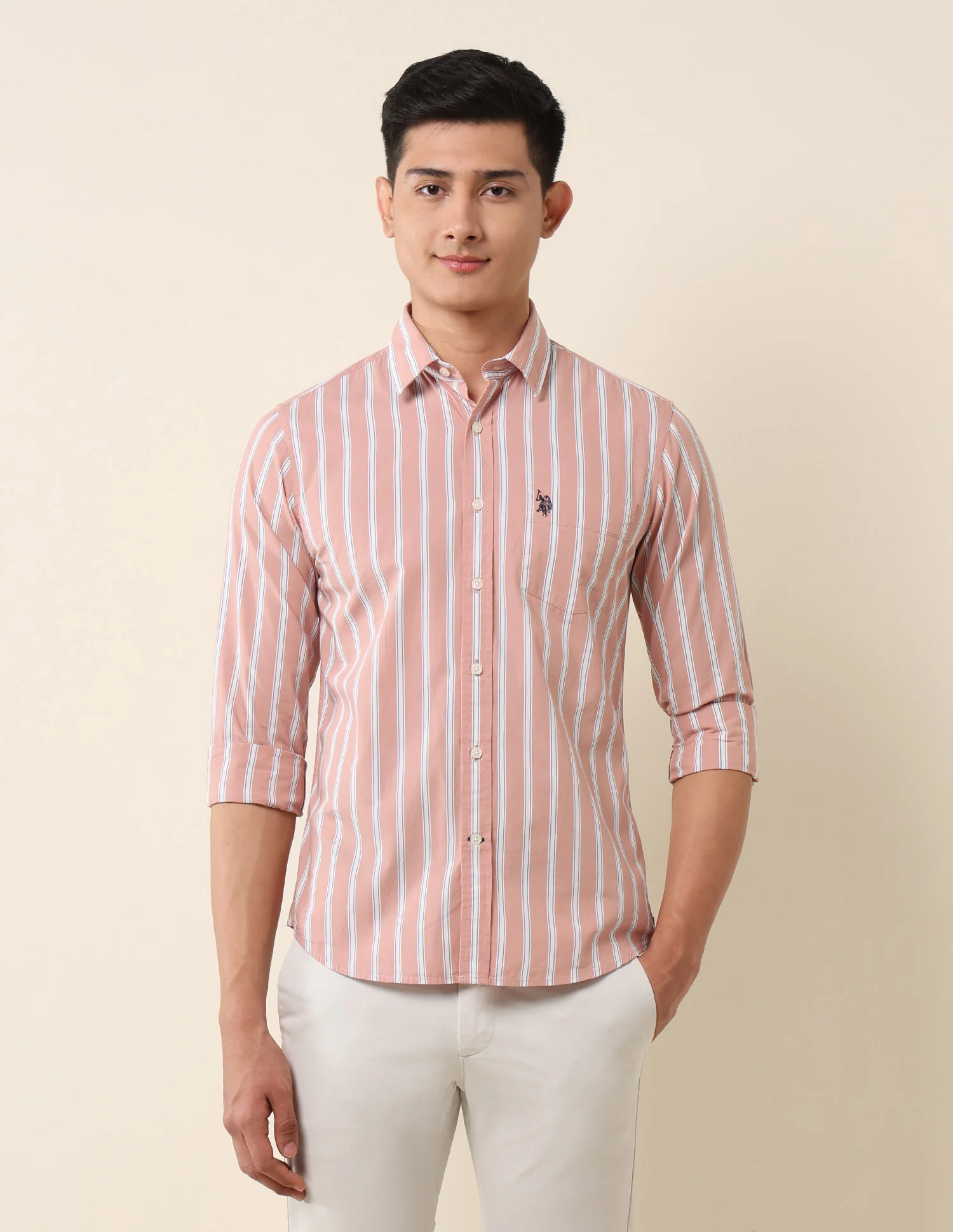 Vertical Striped Pure Cotton Shirt - Image 6