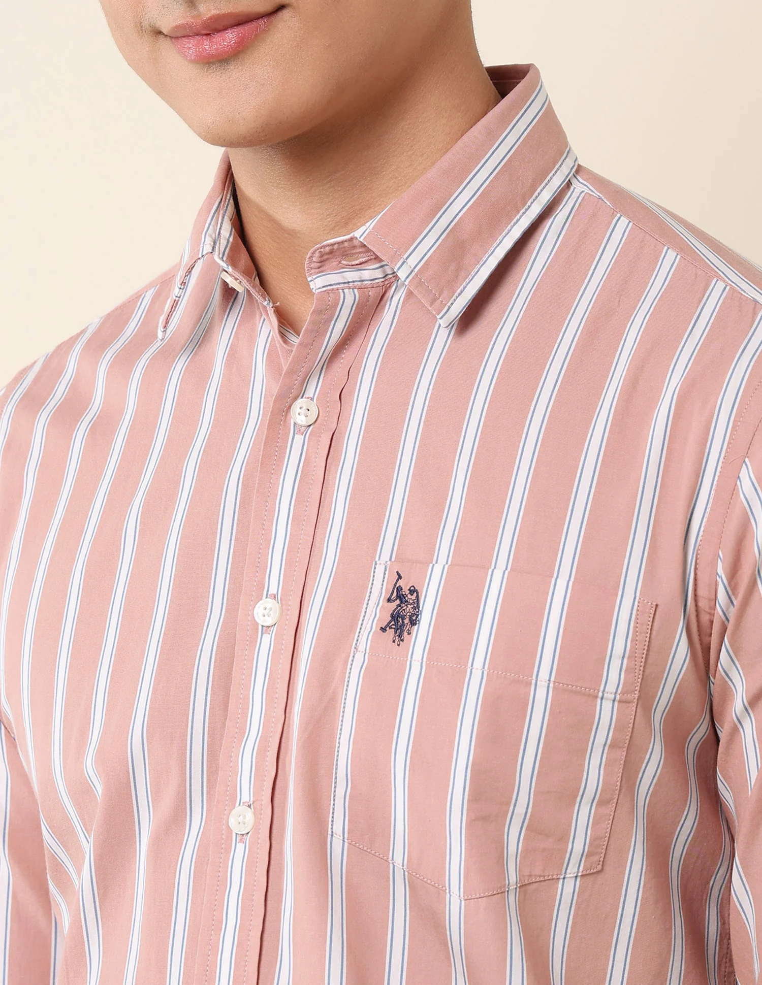 Vertical Striped Pure Cotton Shirt - Image 7
