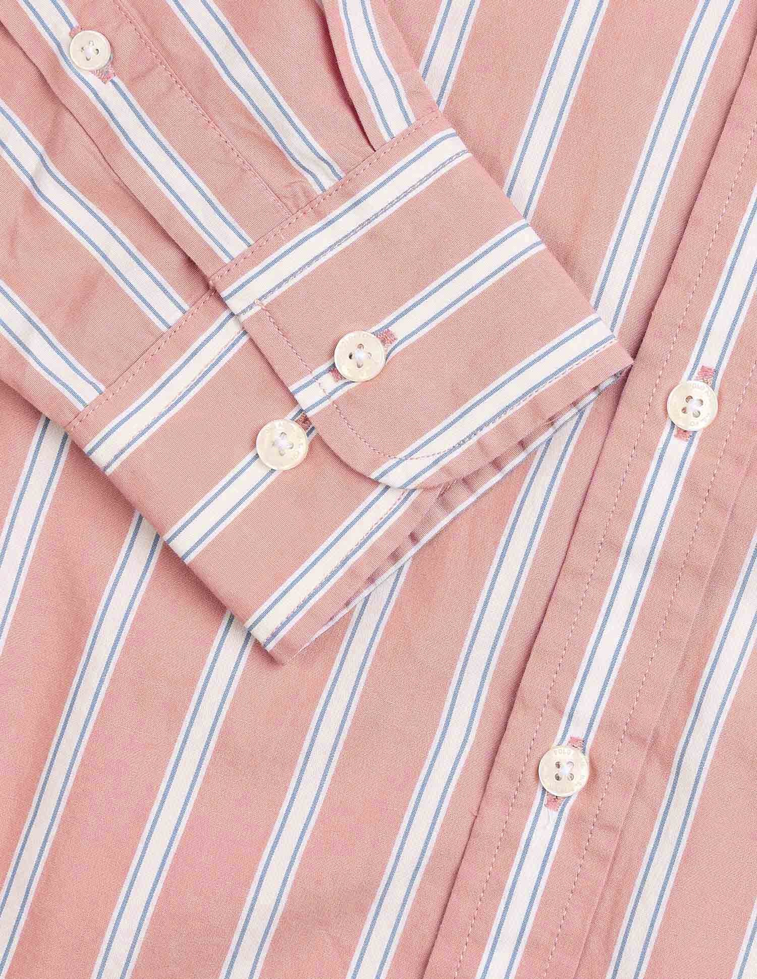Vertical Striped Pure Cotton Shirt - Image 8