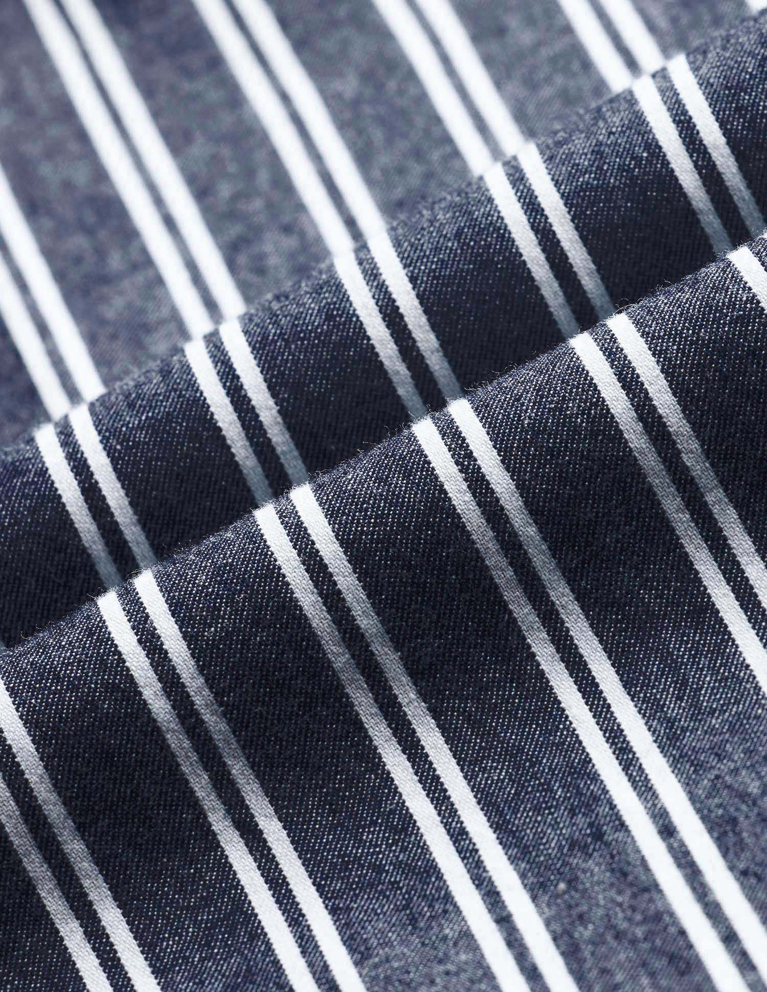 Vertical Striped Pure Cotton Shirt - Image 2