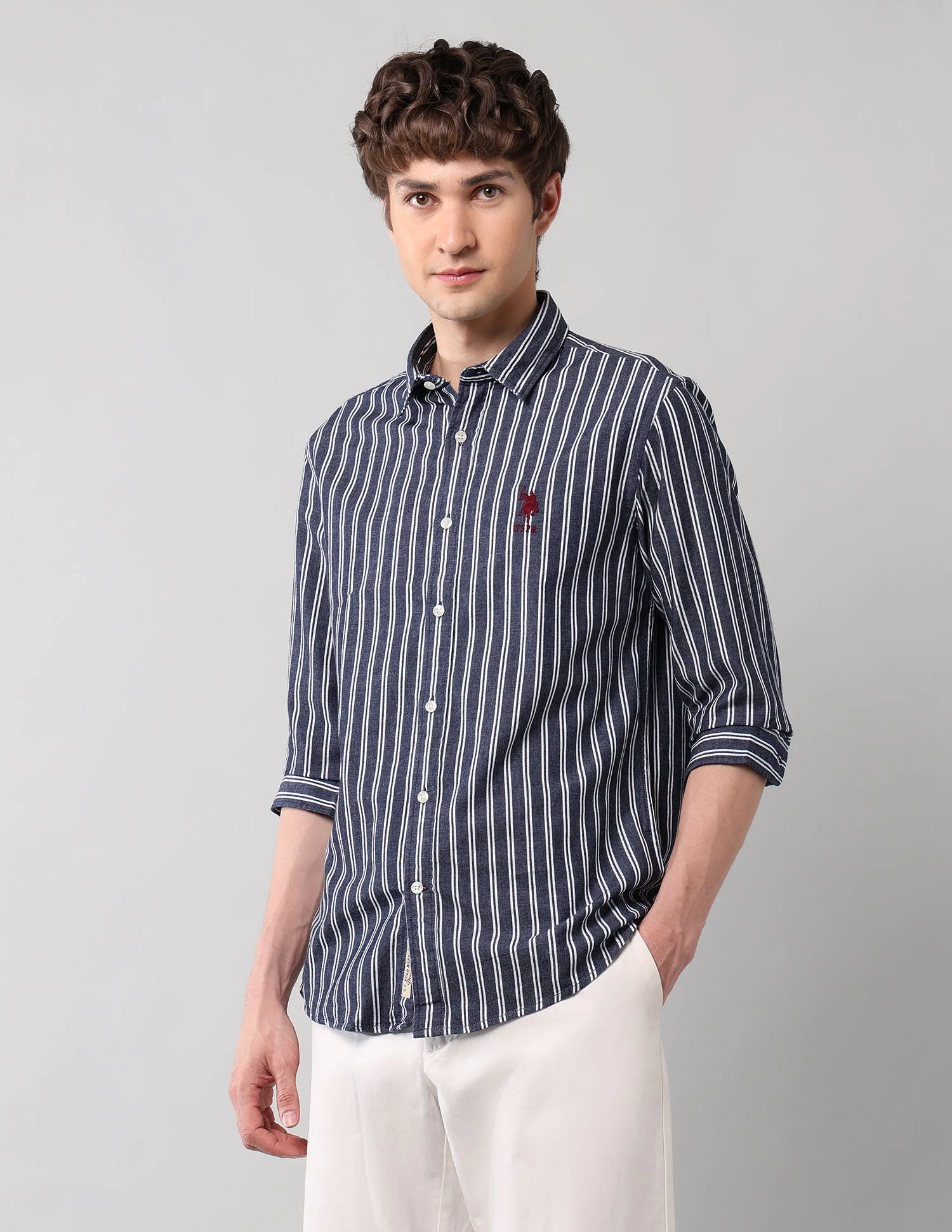 Vertical Striped Pure Cotton Shirt - Image 4