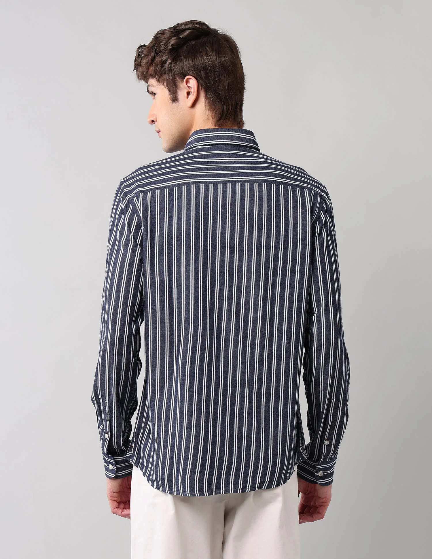 Vertical Striped Pure Cotton Shirt - Image 5
