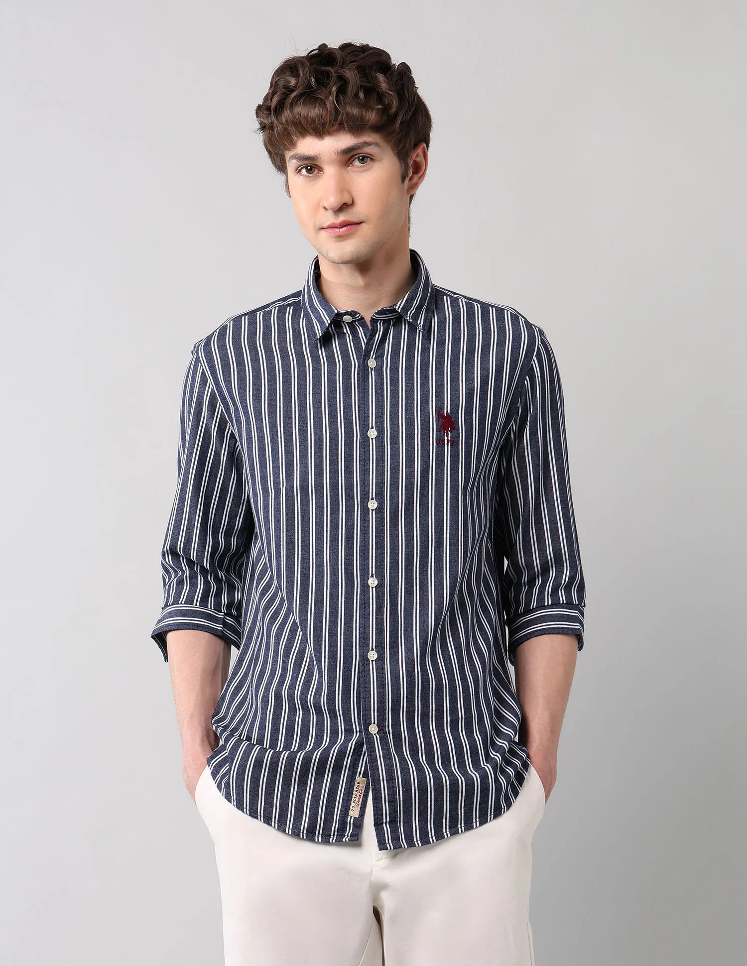 Vertical Striped Pure Cotton Shirt - Image 6