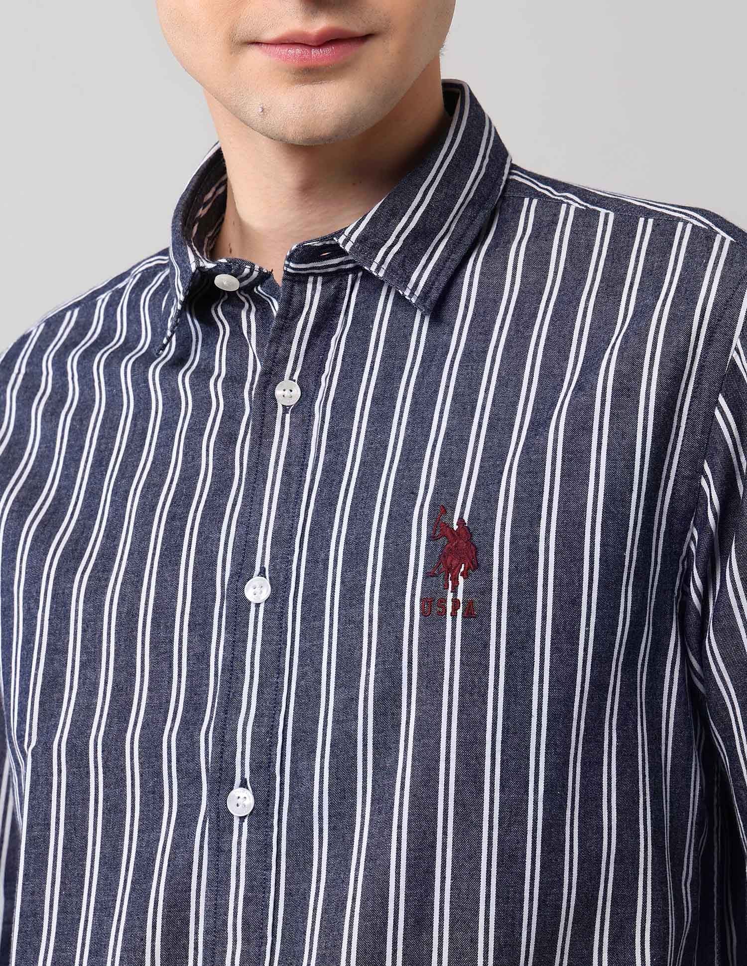 Vertical Striped Pure Cotton Shirt - Image 7