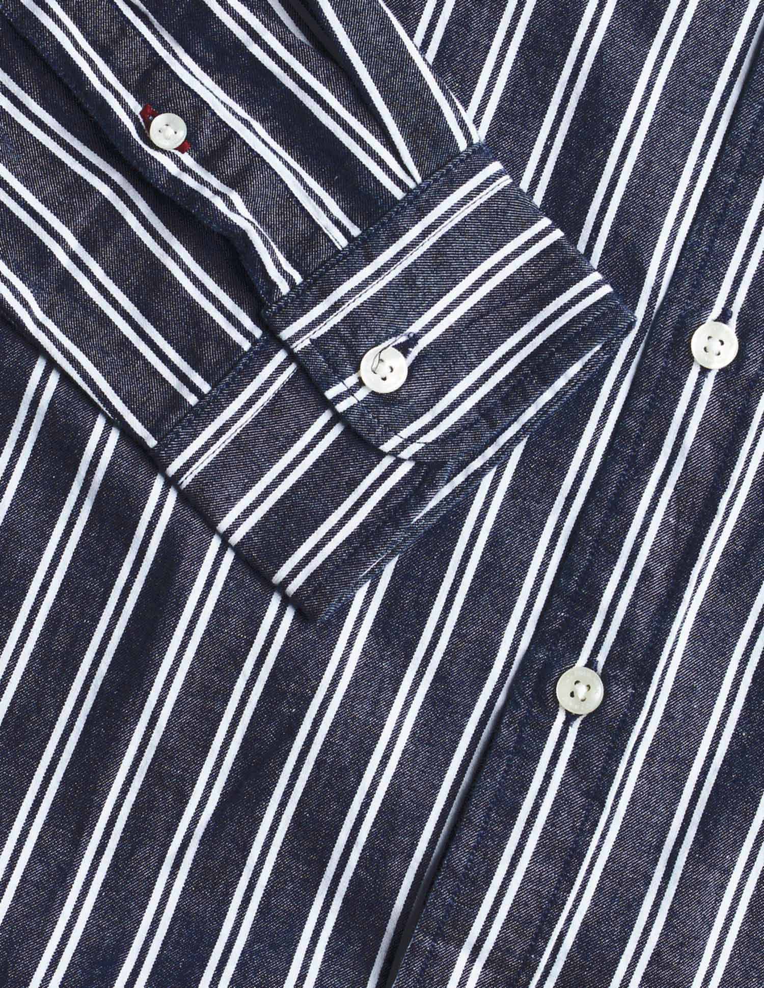 Vertical Striped Pure Cotton Shirt - Image 8