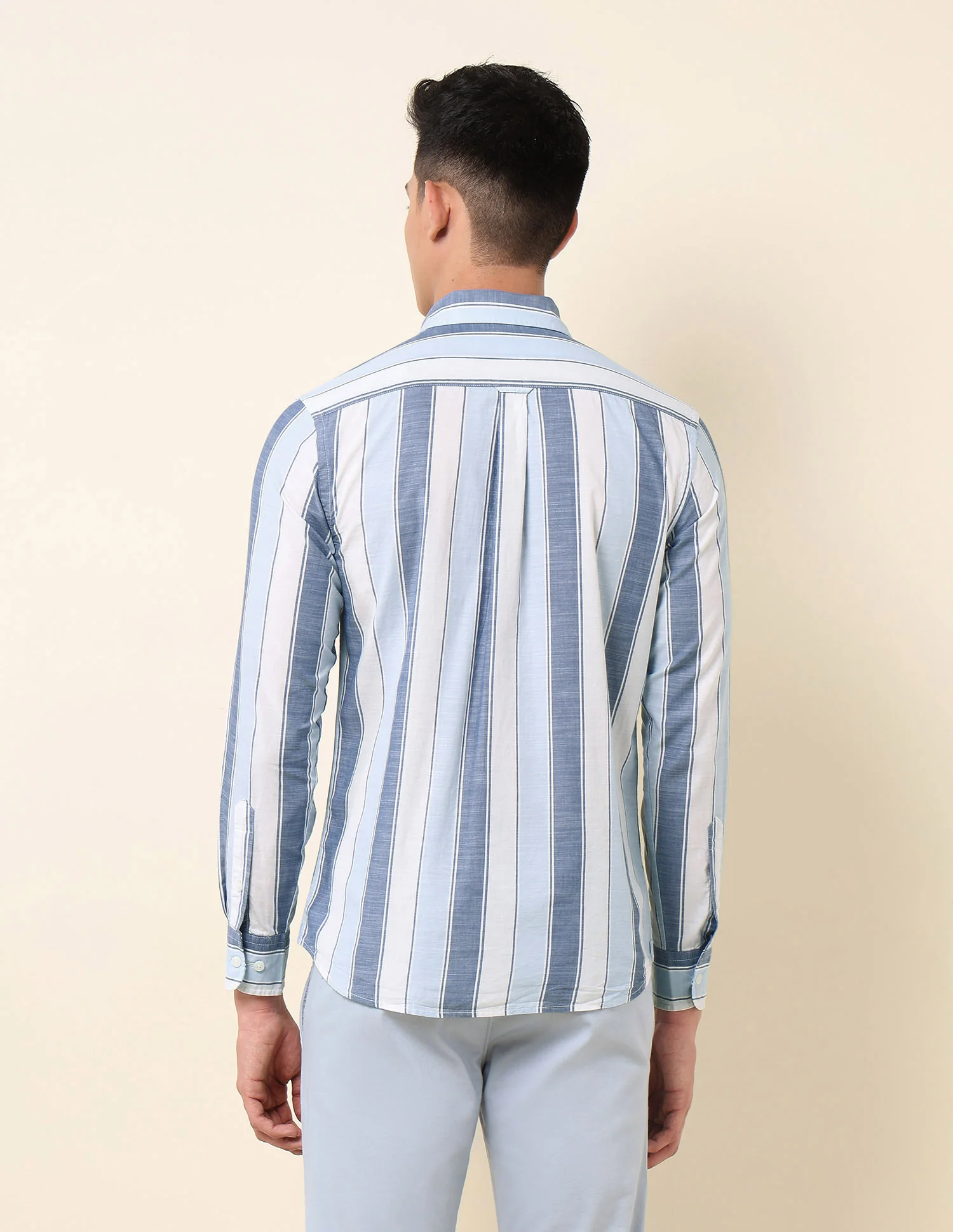 Vertical Striped Pure Cotton Shirt - Image 5