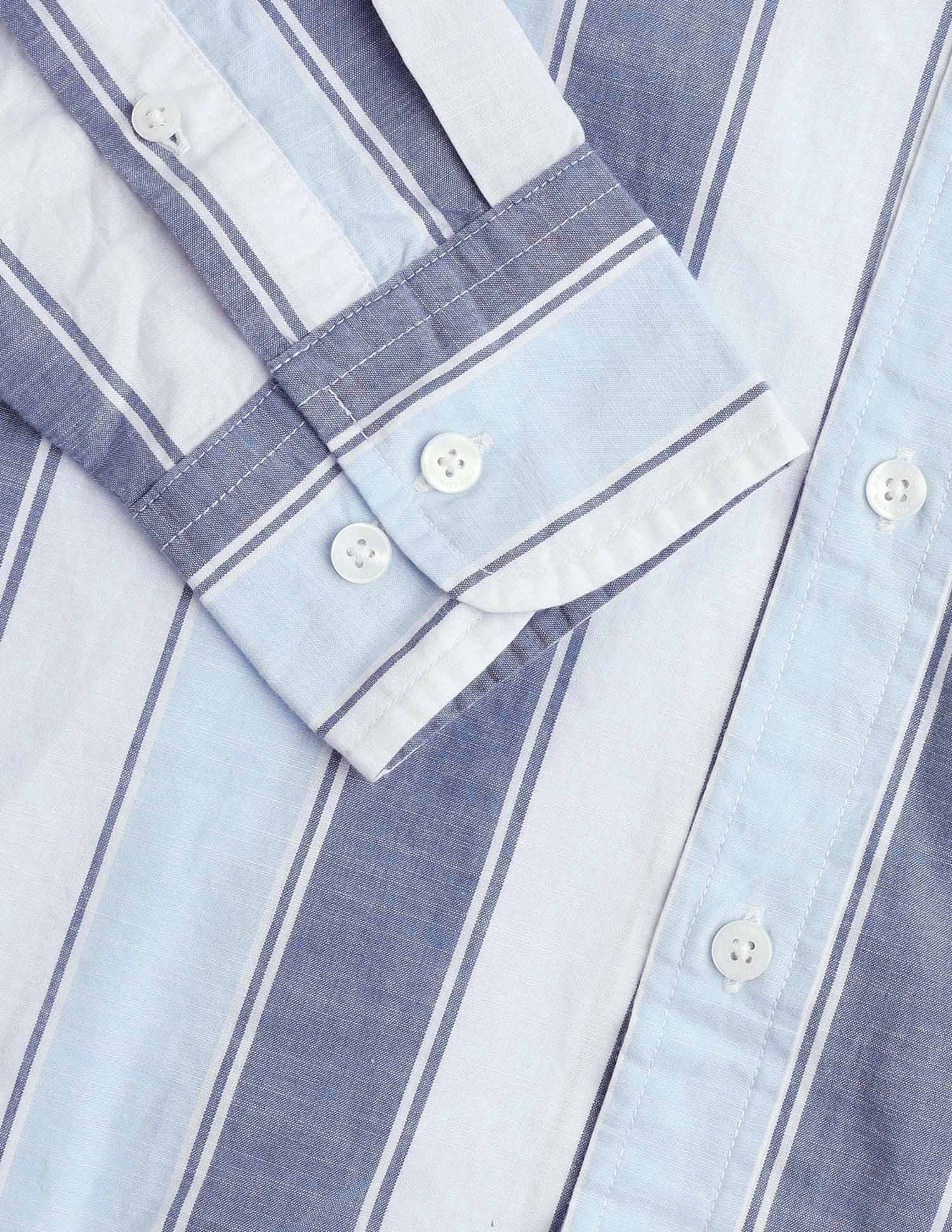 Vertical Striped Pure Cotton Shirt - Image 8