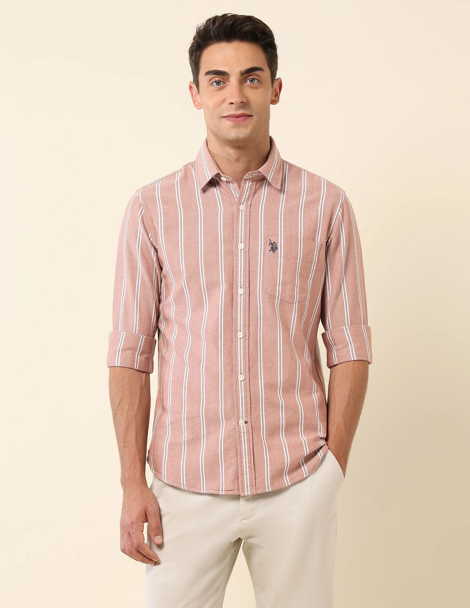 Vertical Striped Pure Cotton Shirt - Image 6
