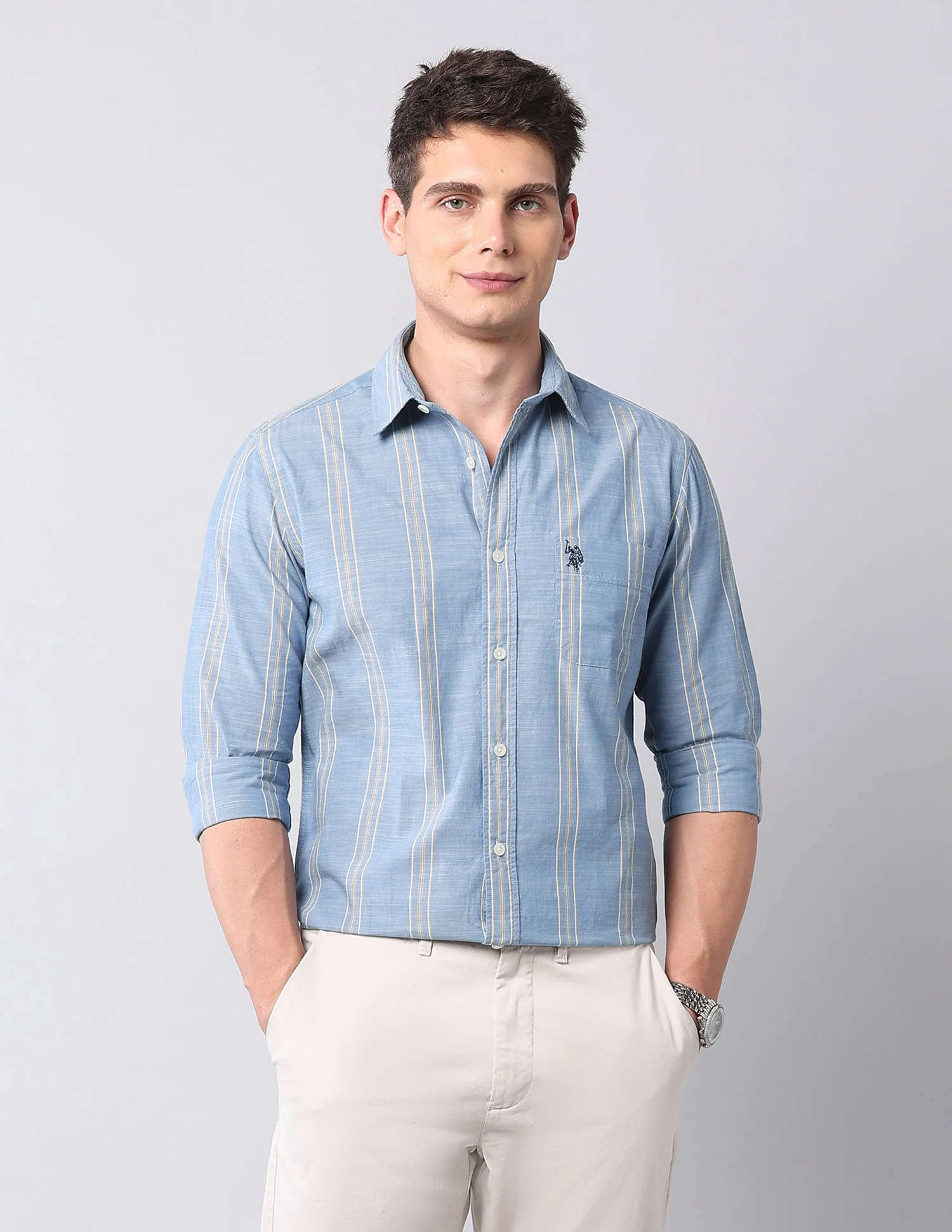 Vertical Striped Pure Cotton Shirt