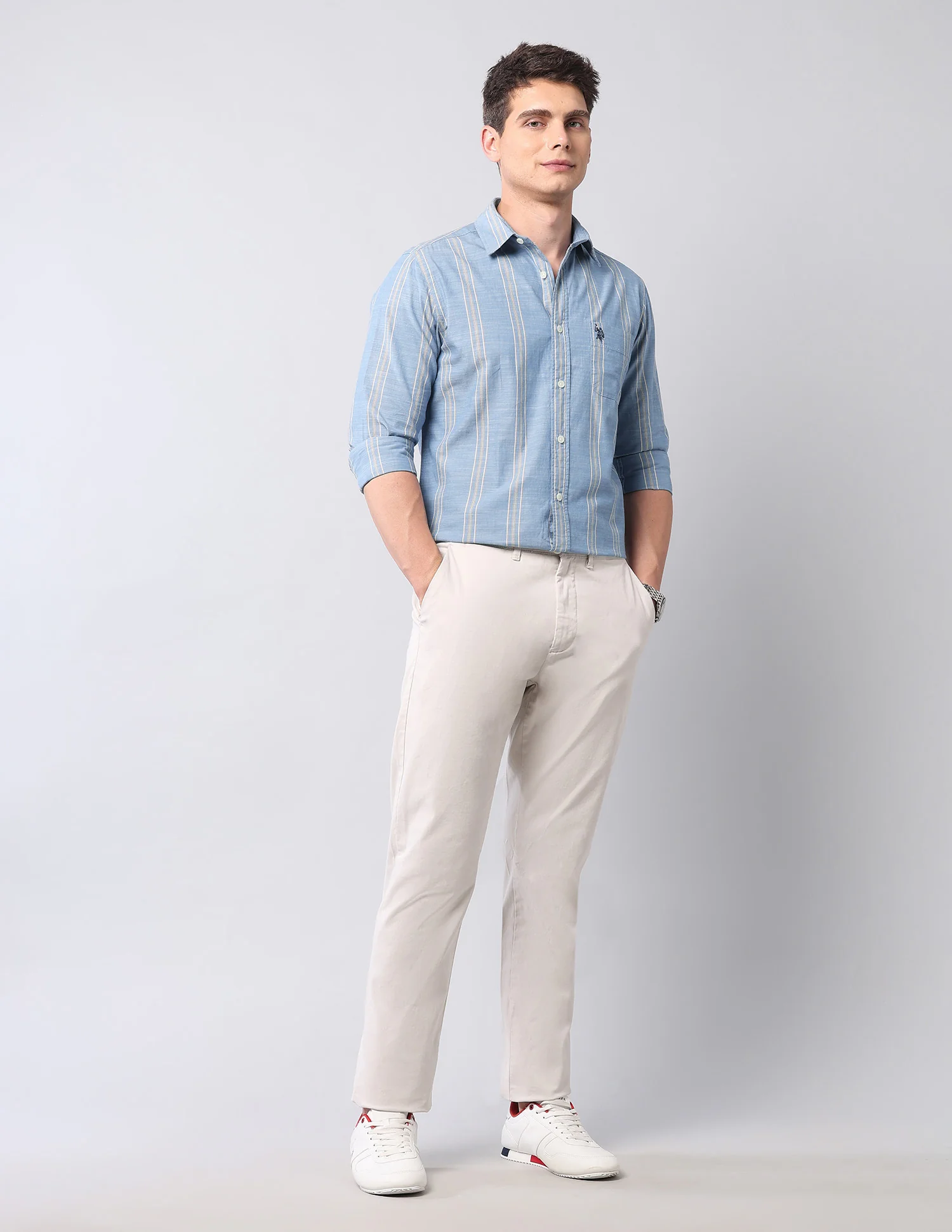 Vertical Striped Pure Cotton Shirt - Image 3