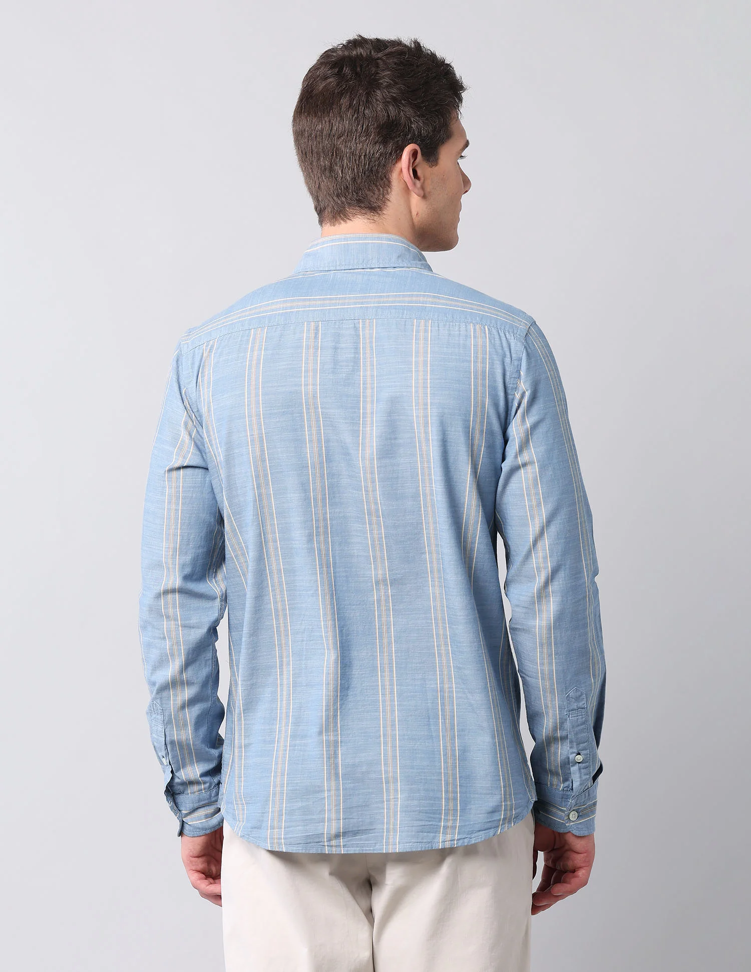 Vertical Striped Pure Cotton Shirt - Image 5