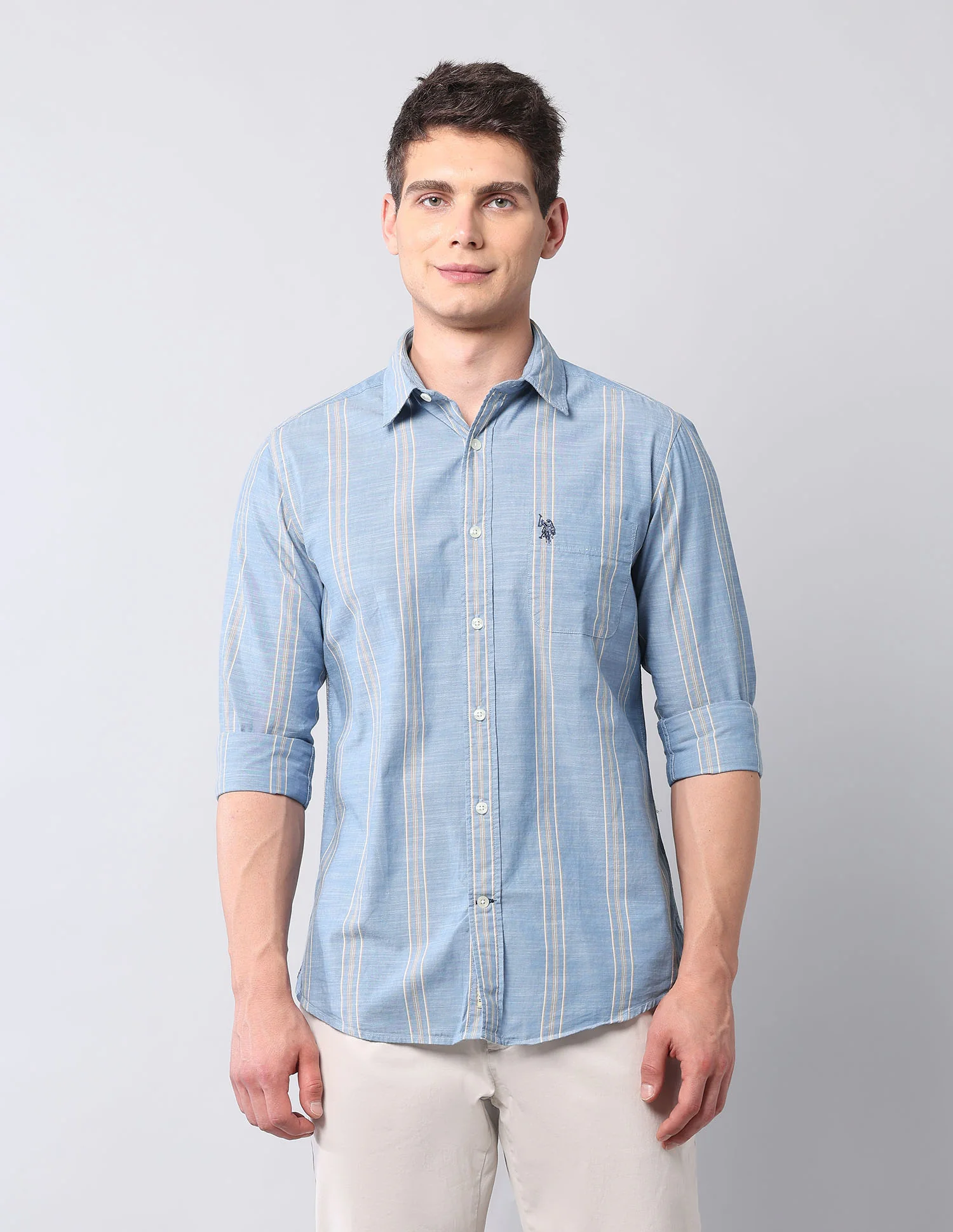 Vertical Striped Pure Cotton Shirt - Image 6