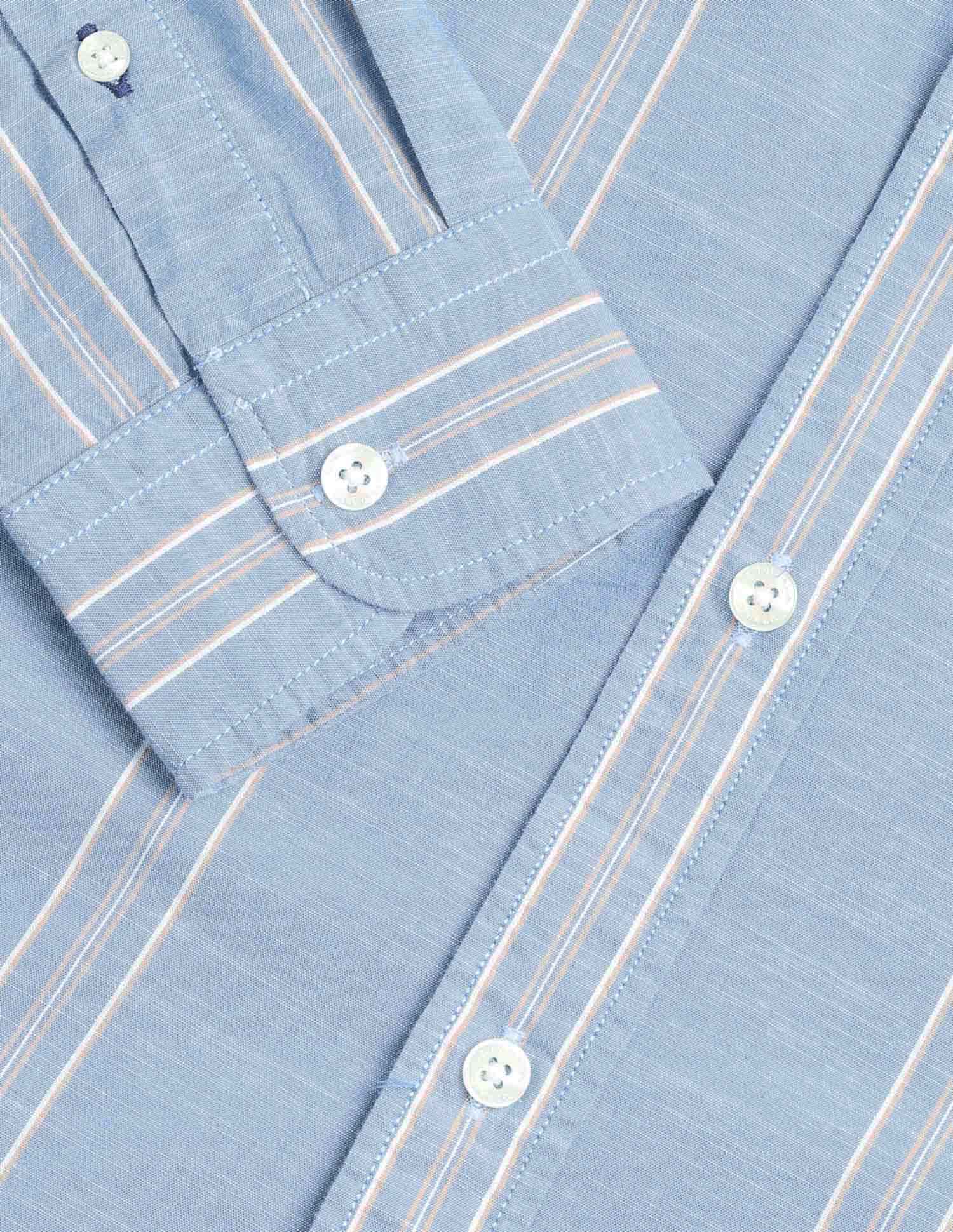Vertical Striped Pure Cotton Shirt - Image 8