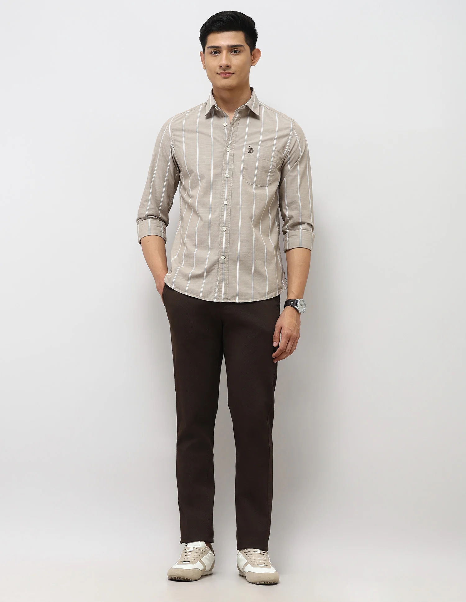 Vertical Striped Pure Cotton Shirt - Image 3