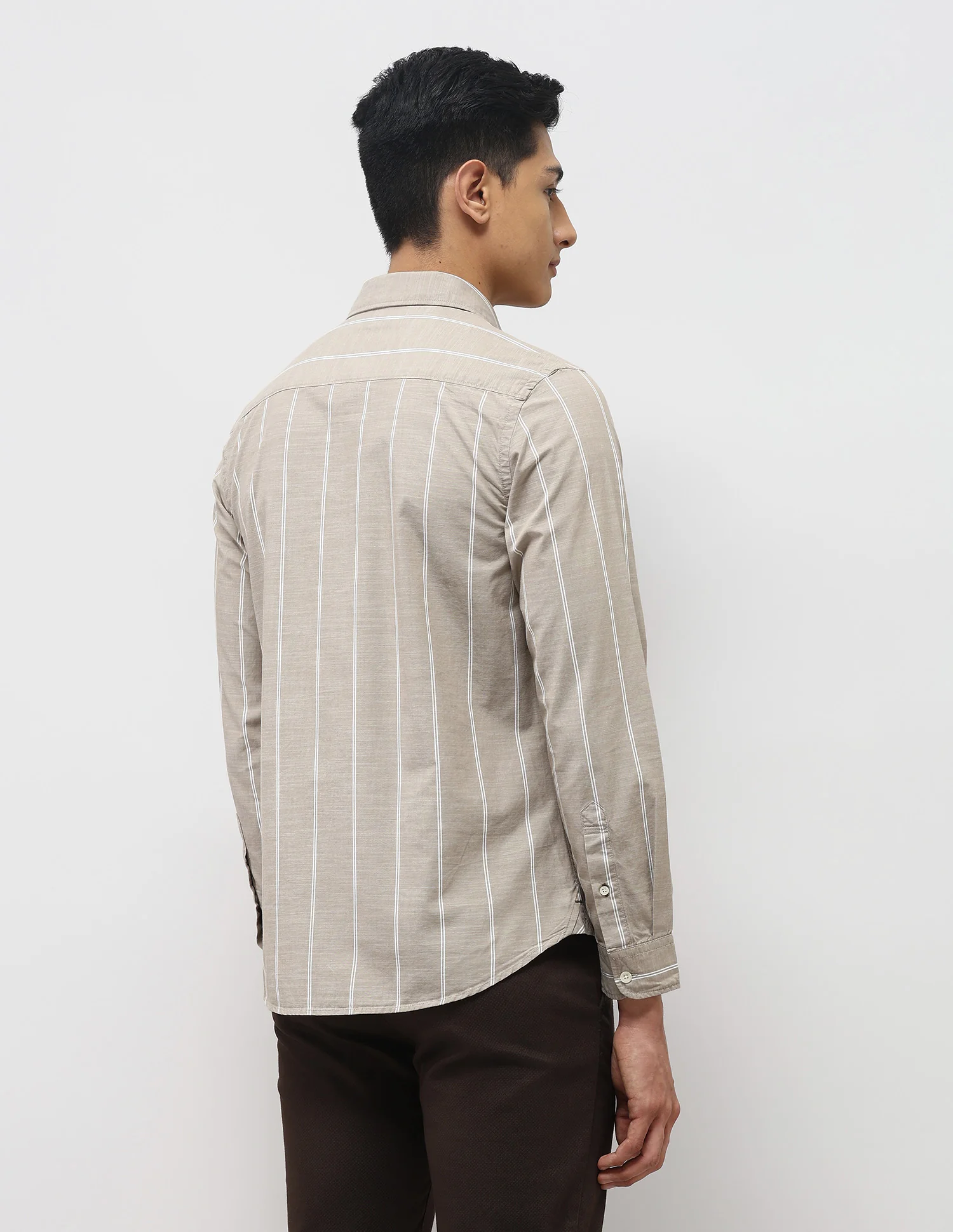 Vertical Striped Pure Cotton Shirt - Image 5