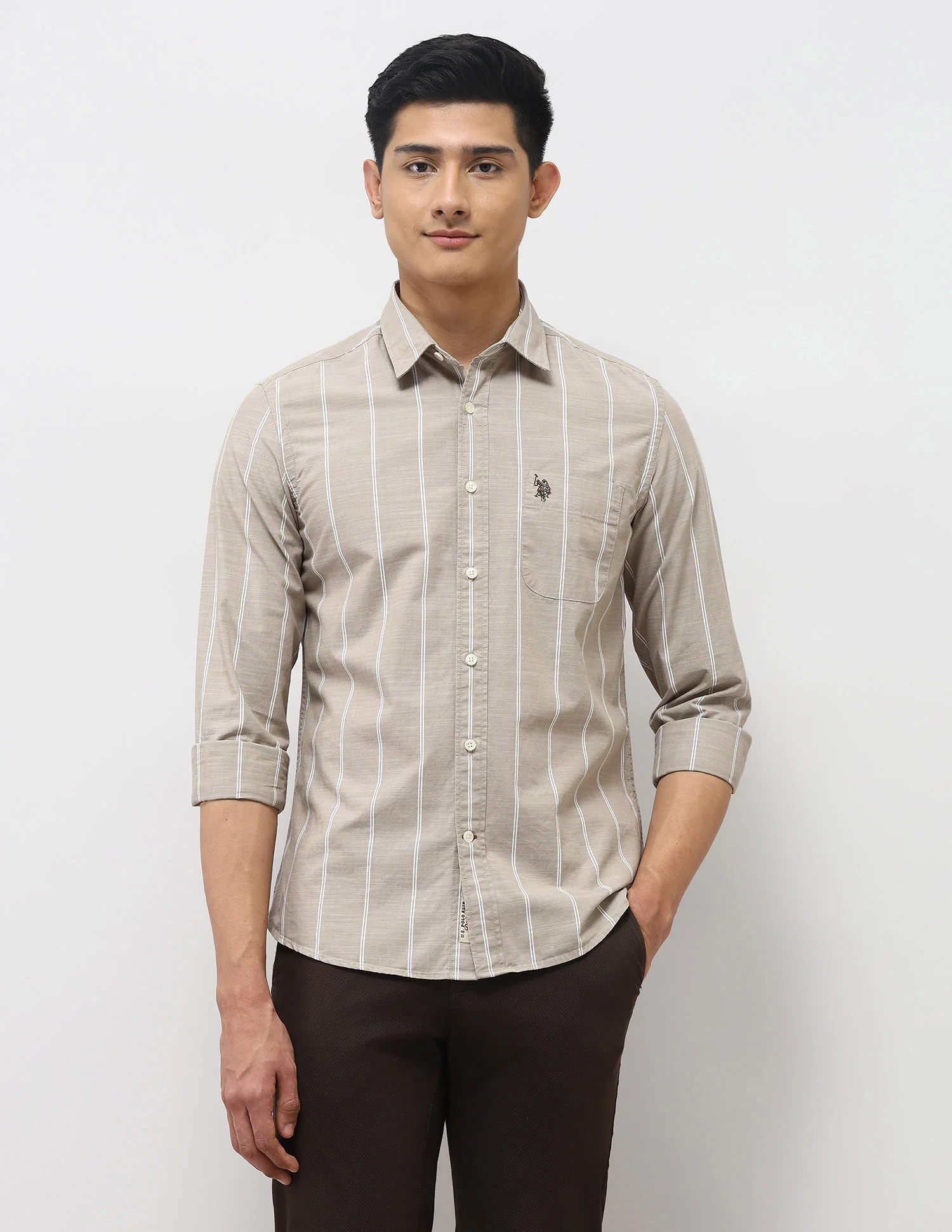 Vertical Striped Pure Cotton Shirt - Image 6