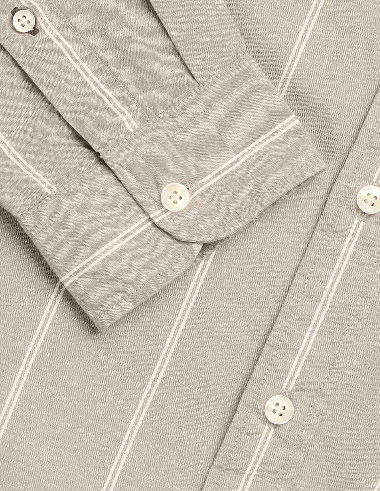 Vertical Striped Pure Cotton Shirt - Image 8