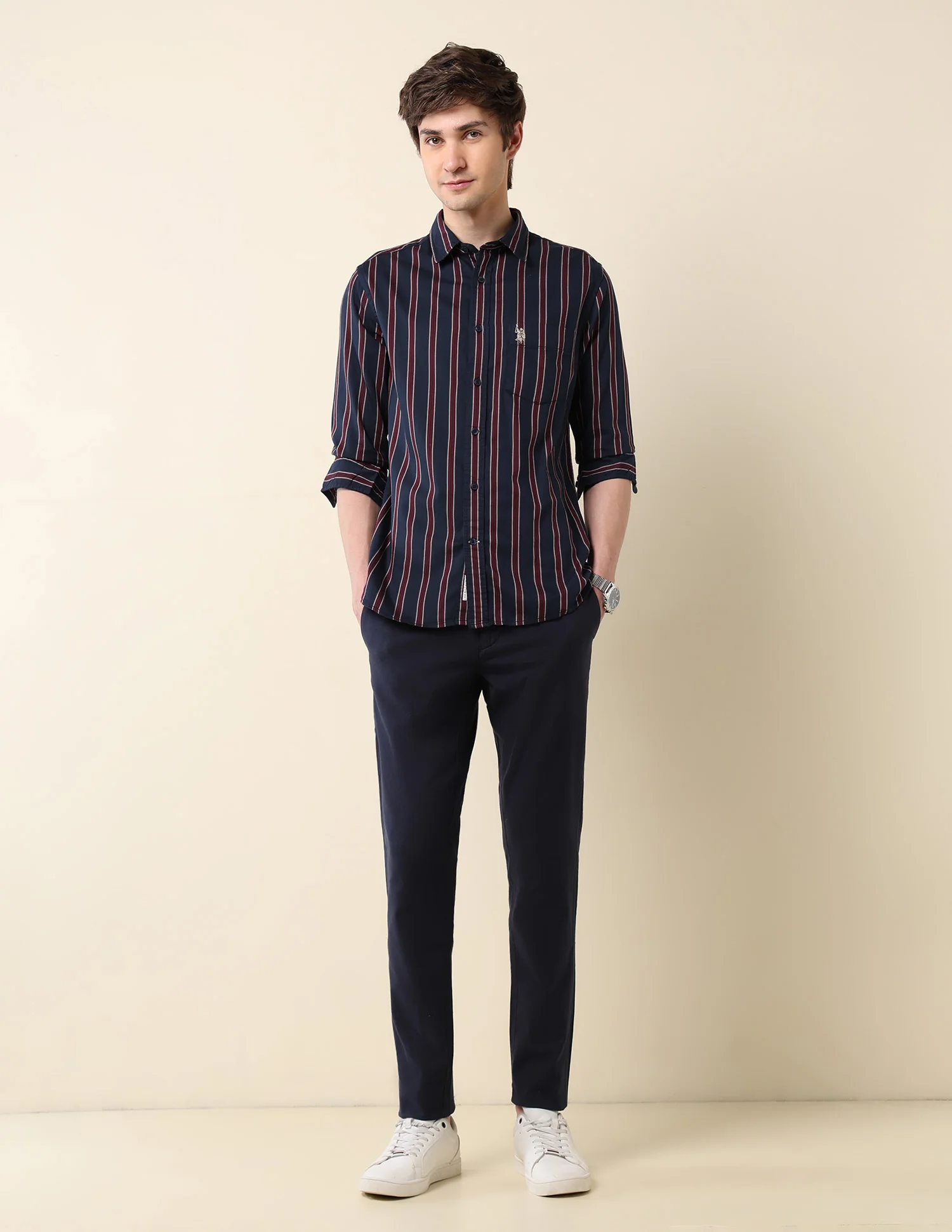 Vertical Striped Pure Cotton Shirt - Image 3