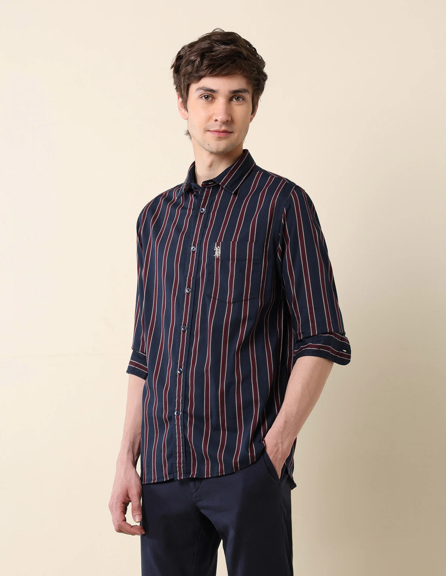 Vertical Striped Pure Cotton Shirt - Image 4