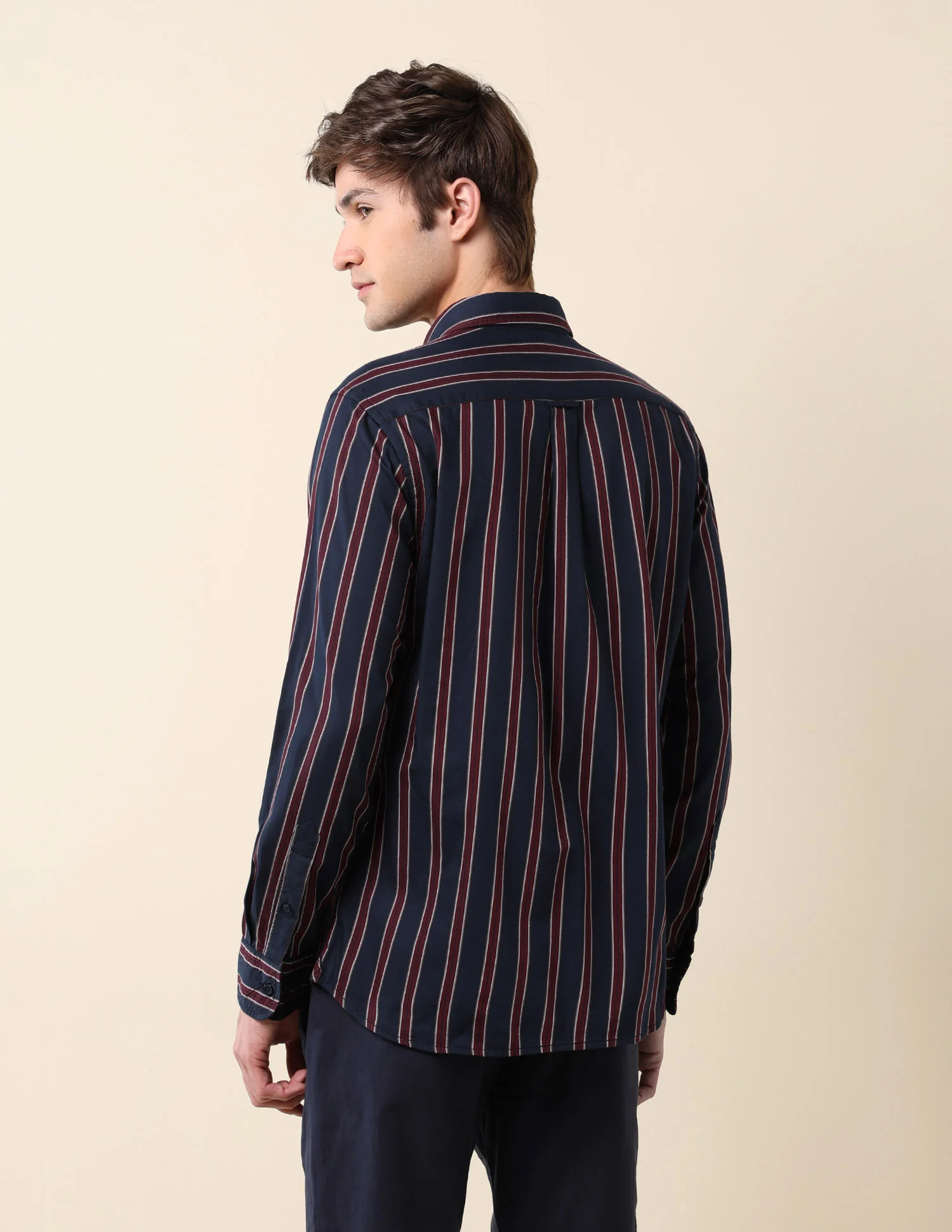 Vertical Striped Pure Cotton Shirt - Image 5