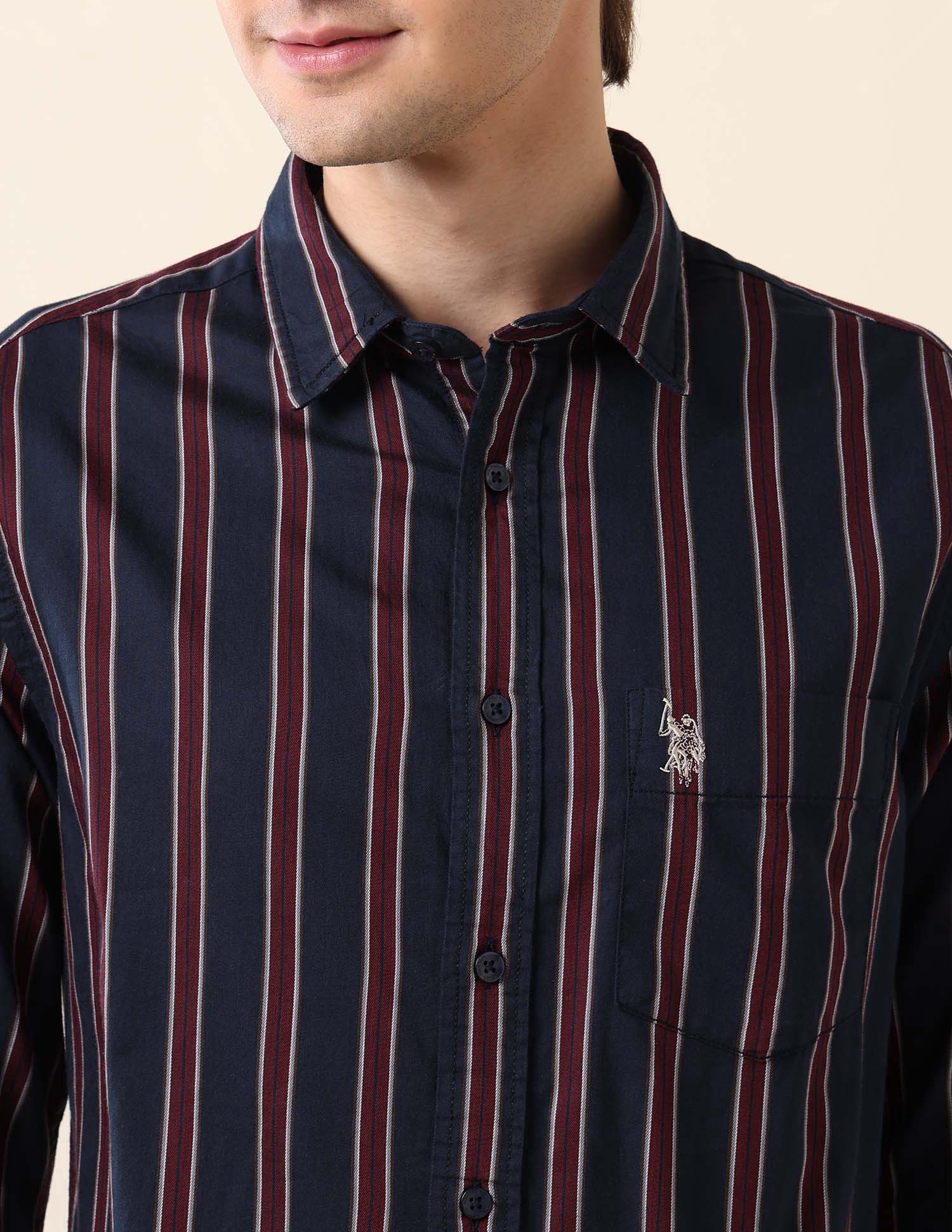 Vertical Striped Pure Cotton Shirt - Image 7