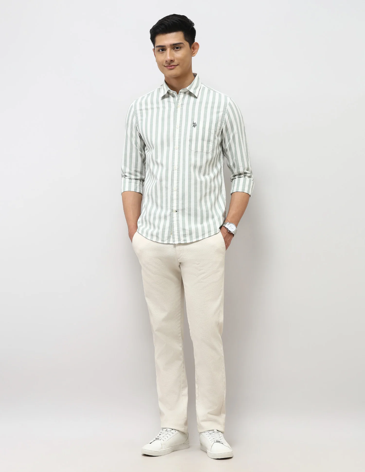 Vertical Striped Pure Cotton Shirt - Image 3