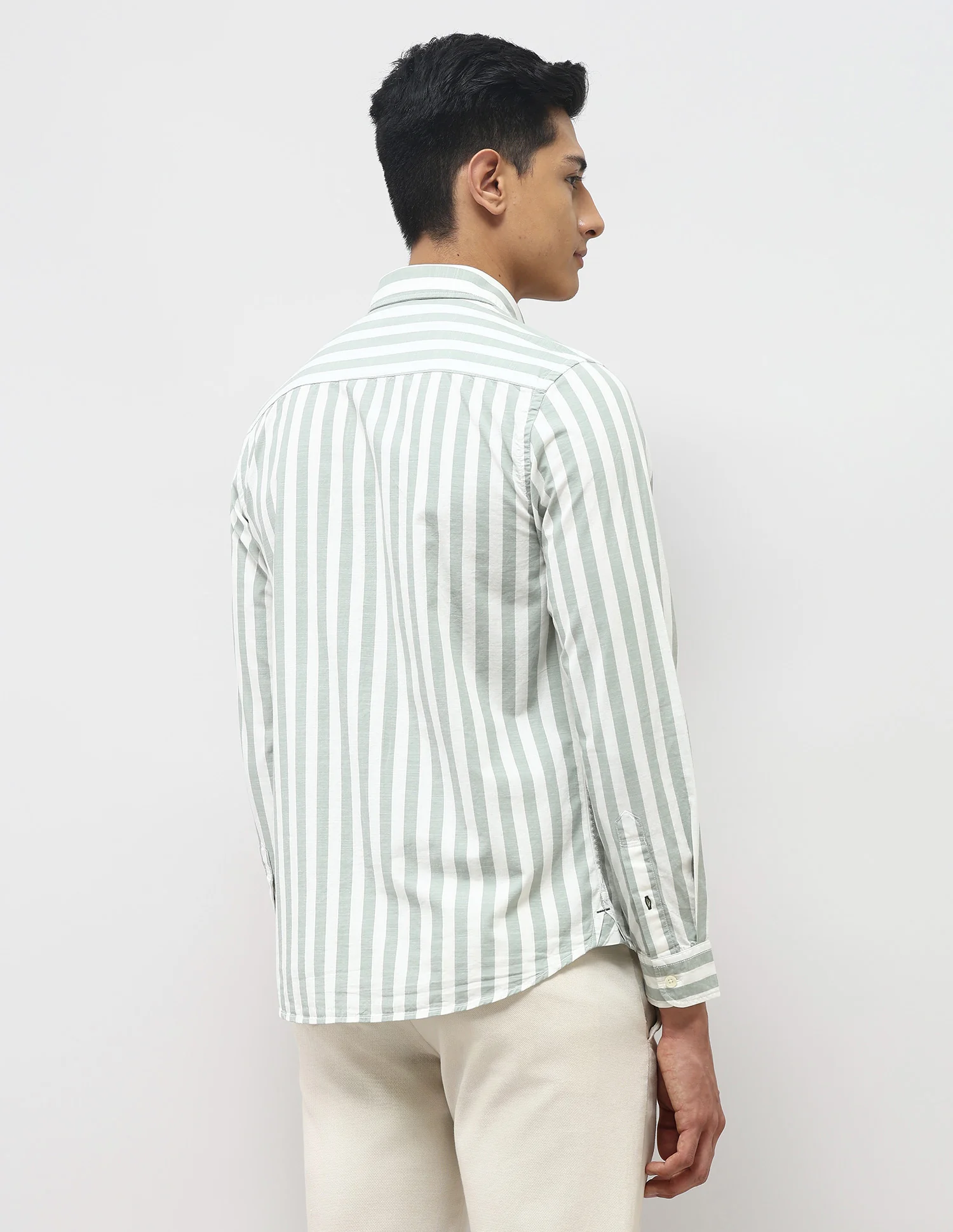 Vertical Striped Pure Cotton Shirt - Image 5