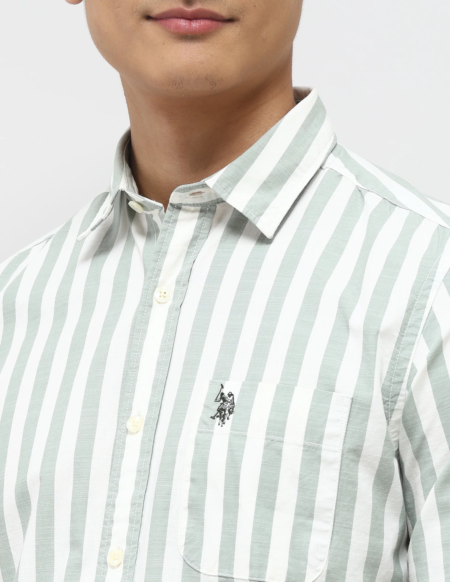 Vertical Striped Pure Cotton Shirt - Image 7