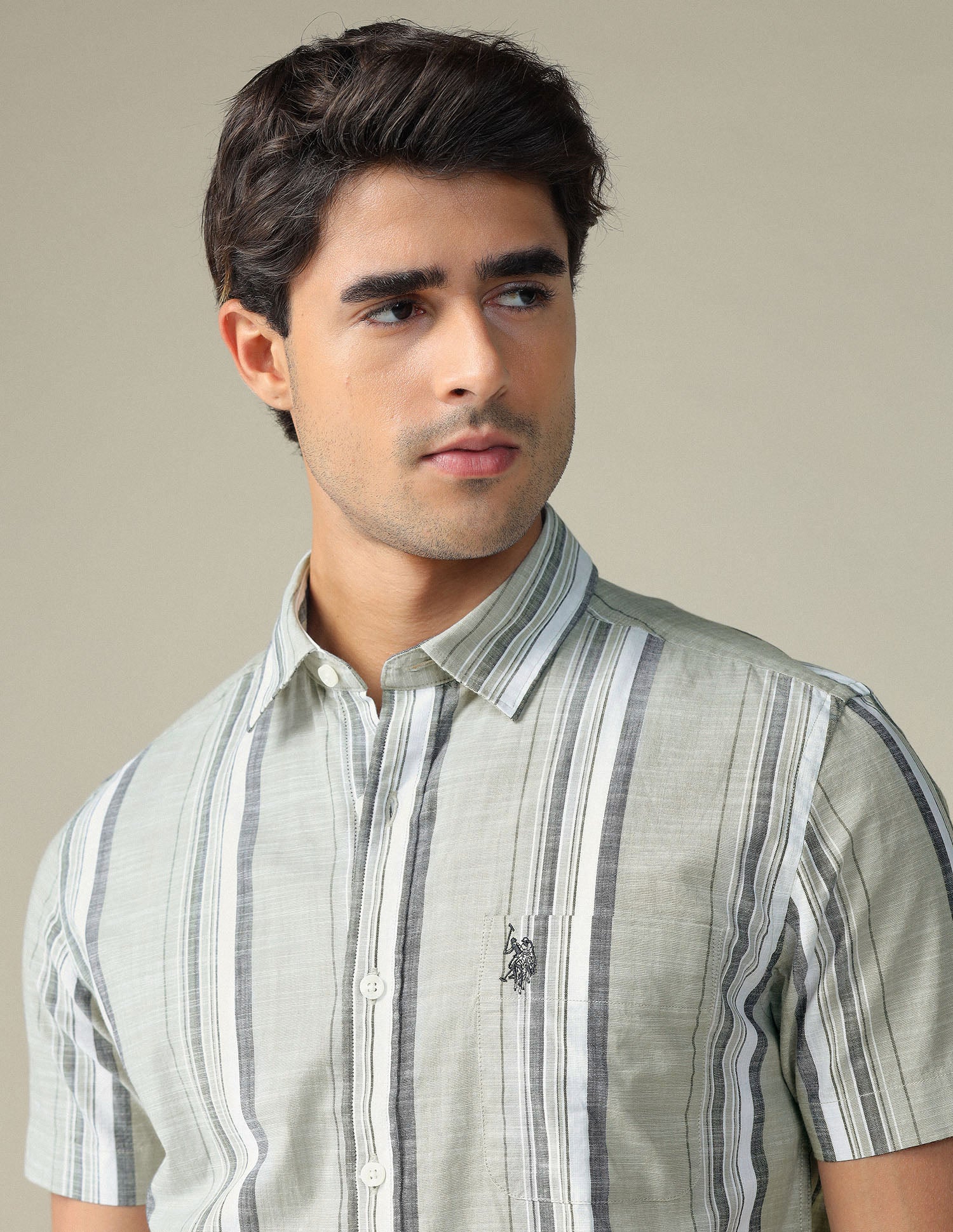Vertical Striped Pure Cotton Shirt - Image 7