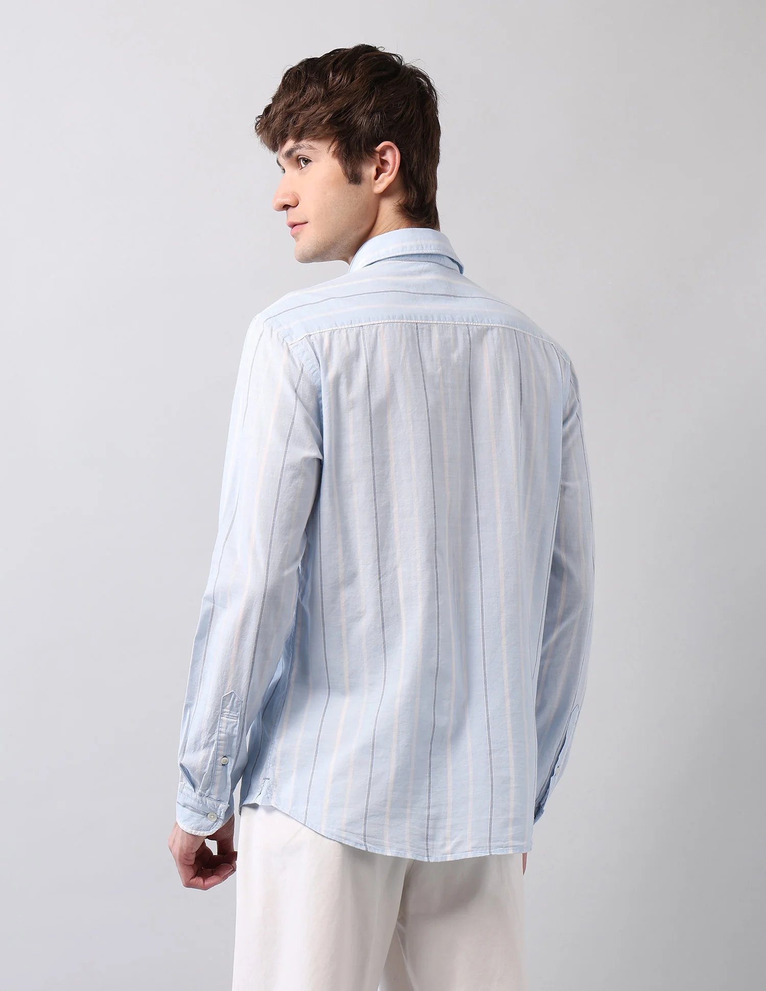Vertical Striped Pure Cotton Shirt - Image 5