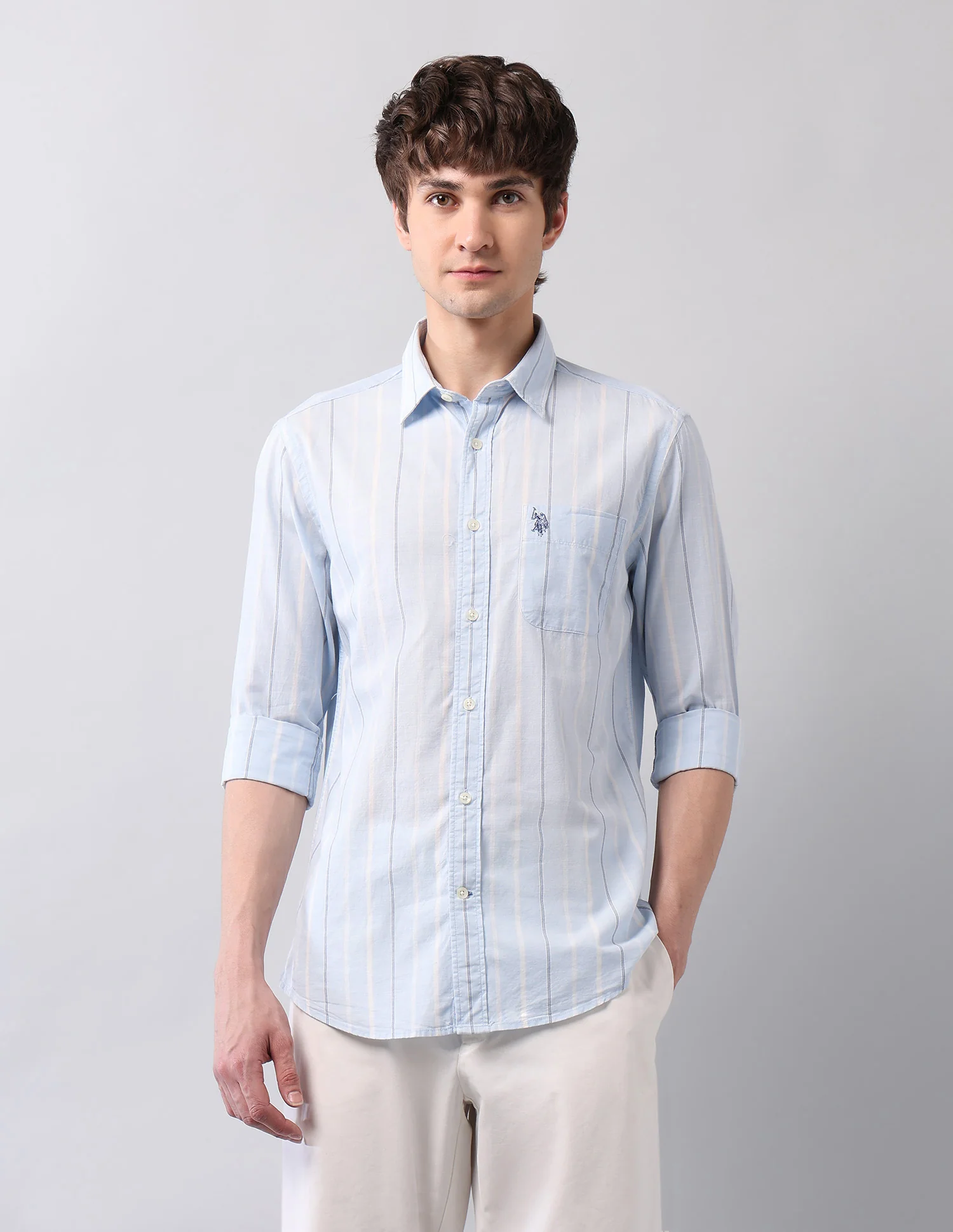 Vertical Striped Pure Cotton Shirt - Image 6