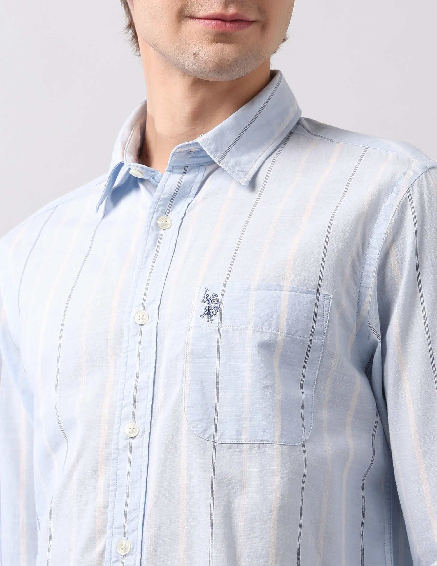 Vertical Striped Pure Cotton Shirt - Image 7