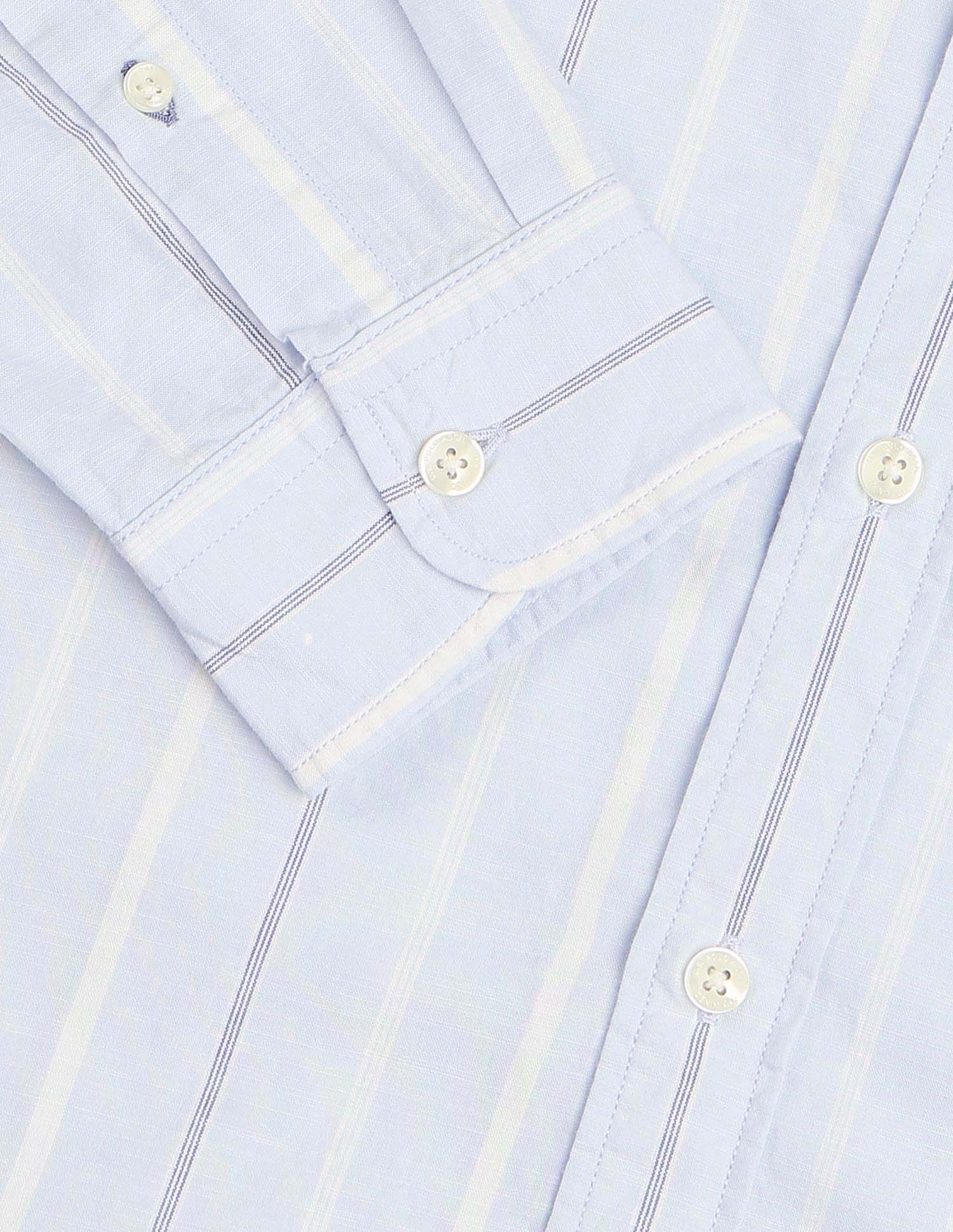 Vertical Striped Pure Cotton Shirt - Image 8