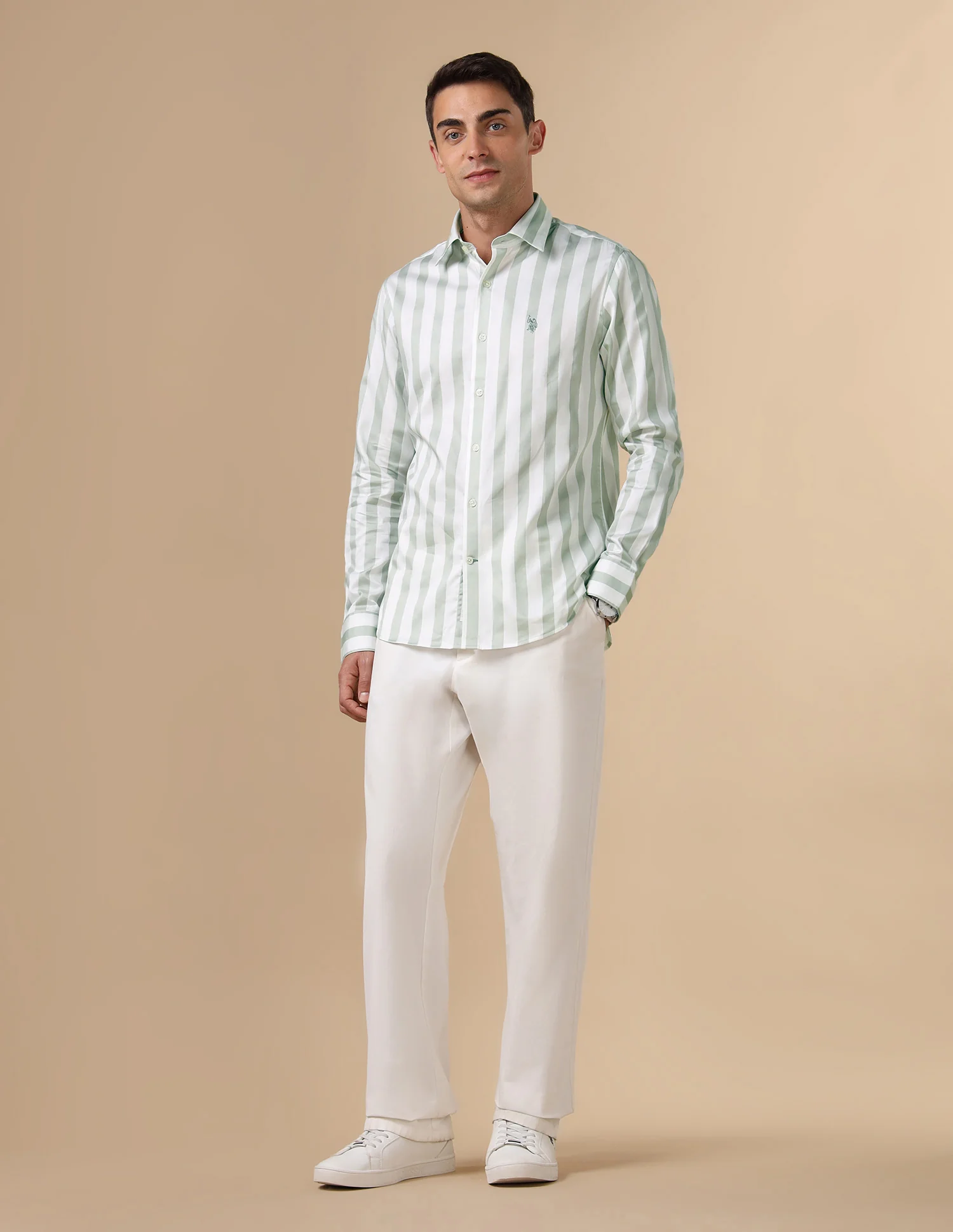 Vertical Striped Pure Cotton Shirt - Image 3