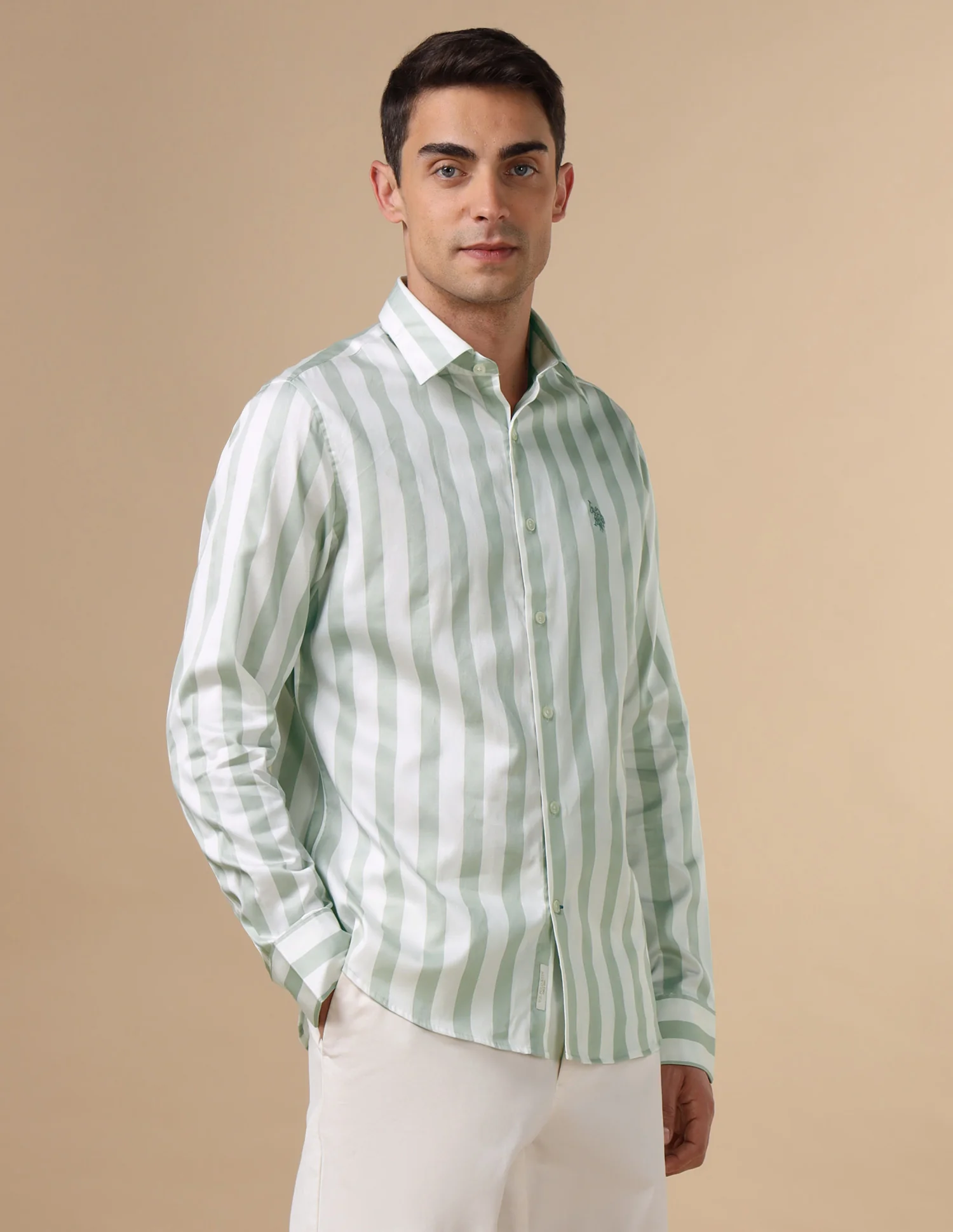 Vertical Striped Pure Cotton Shirt - Image 4