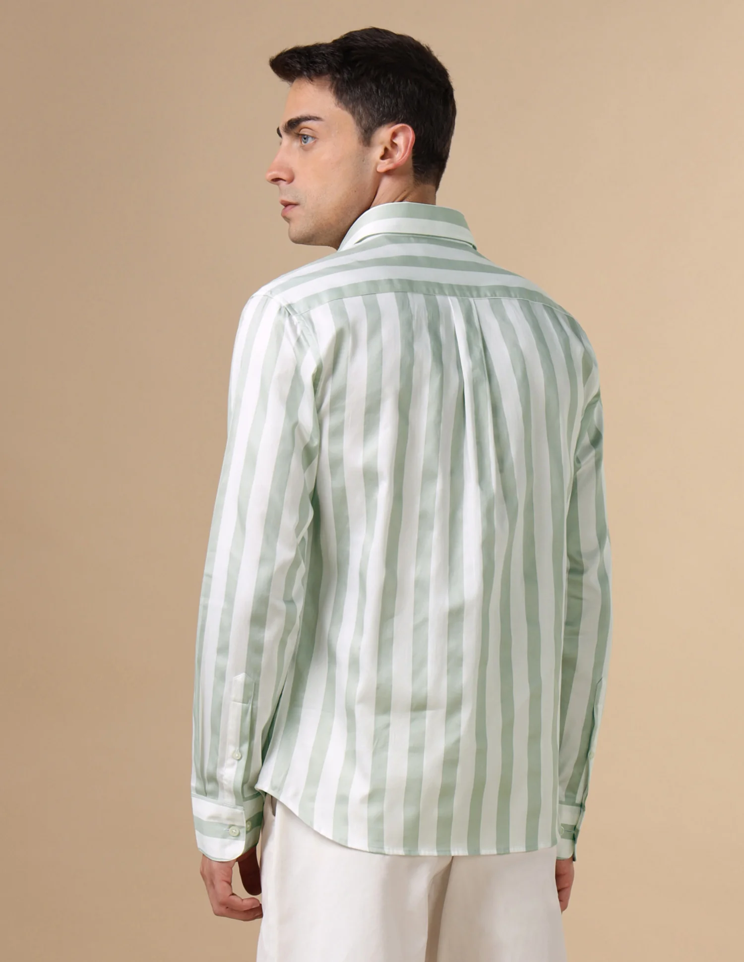 Vertical Striped Pure Cotton Shirt - Image 5