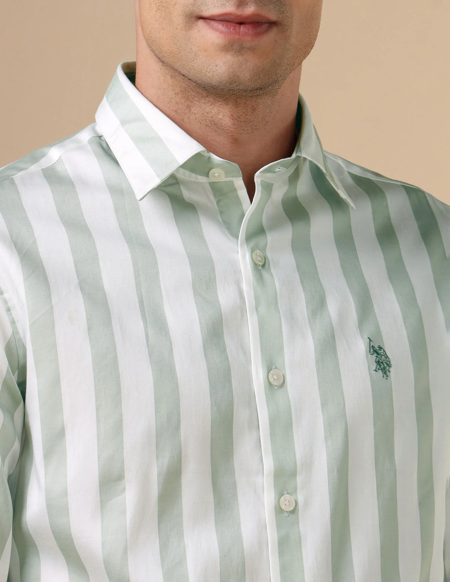 Vertical Striped Pure Cotton Shirt - Image 7