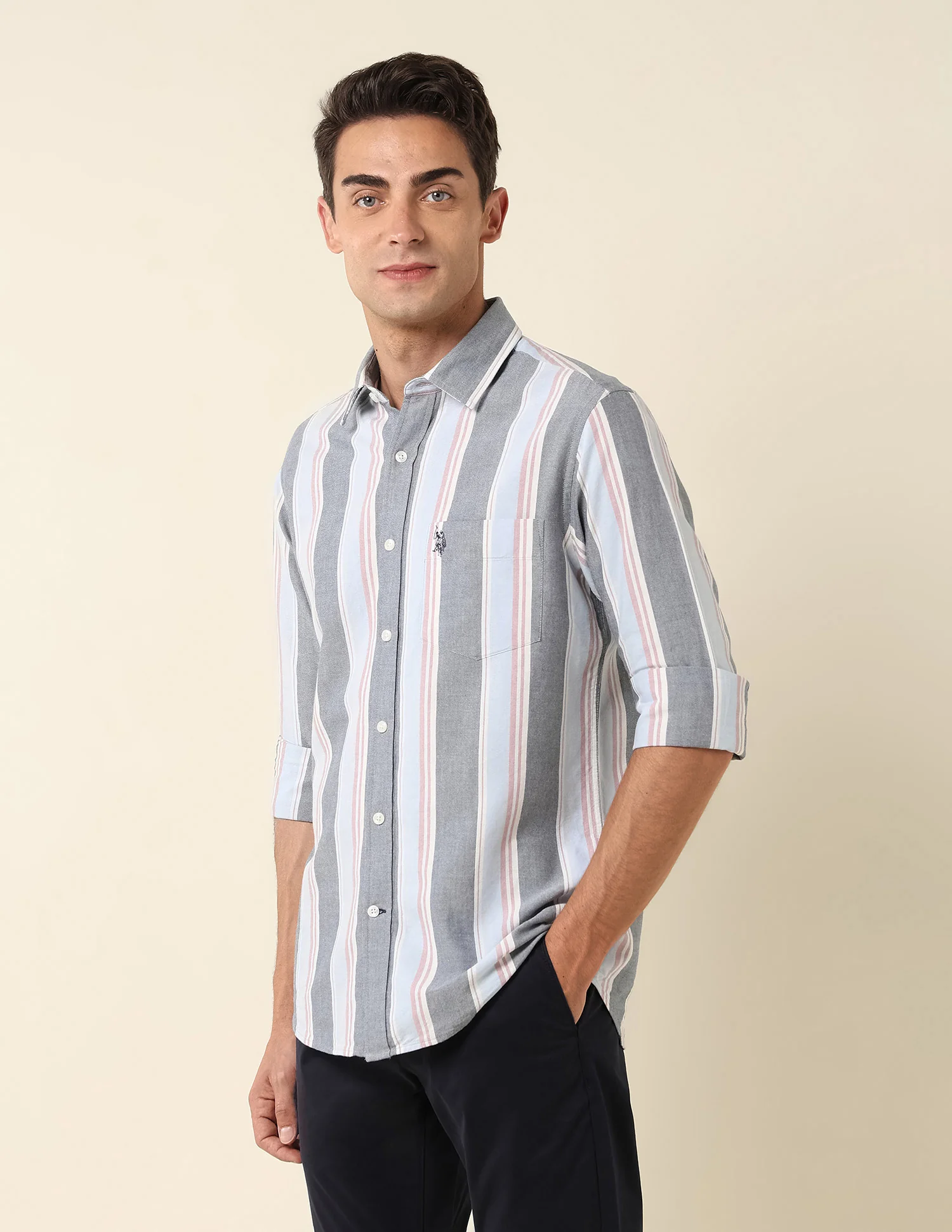 Vertical Striped Pure Cotton Shirt - Image 4
