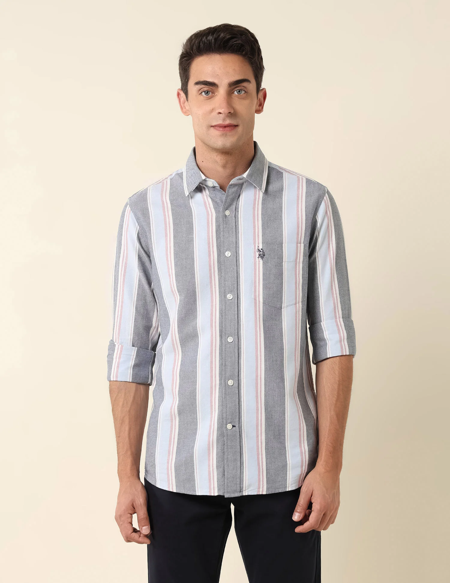 Vertical Striped Pure Cotton Shirt - Image 6