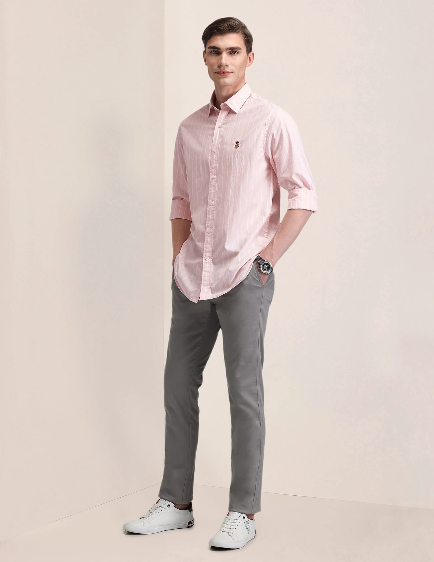 Vertical Striped Pure Cotton Shirt - Image 3