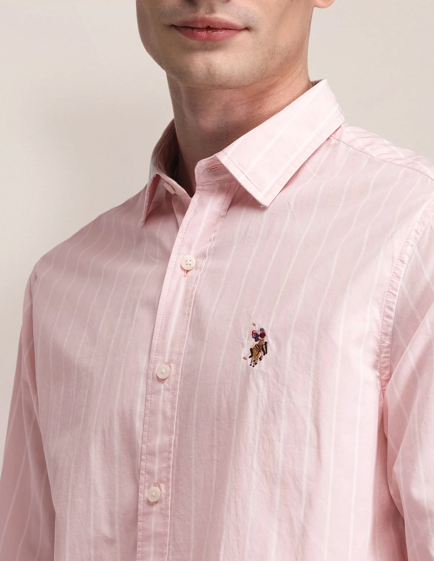 Vertical Striped Pure Cotton Shirt - Image 7
