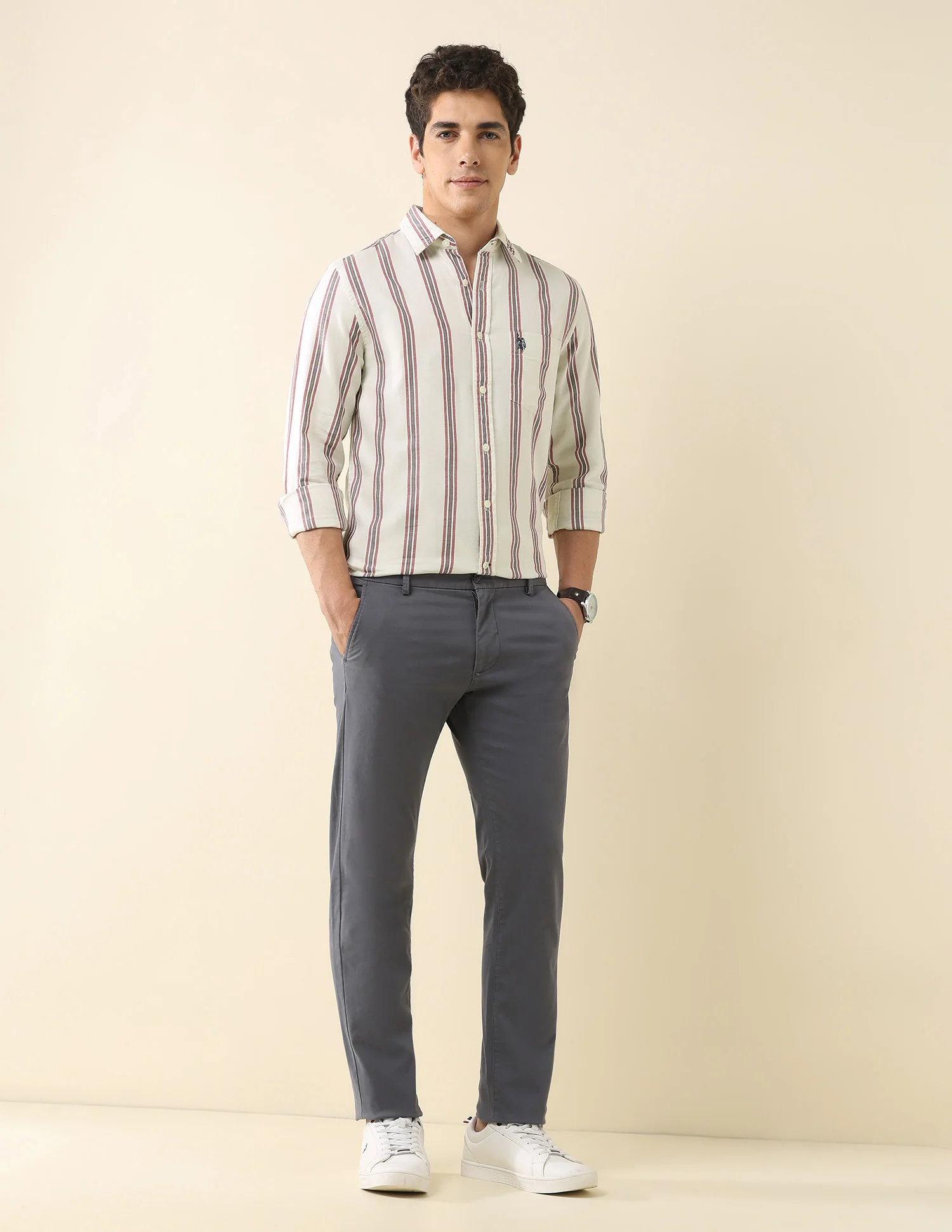 Vertical Striped Pure Cotton Shirt - Image 3