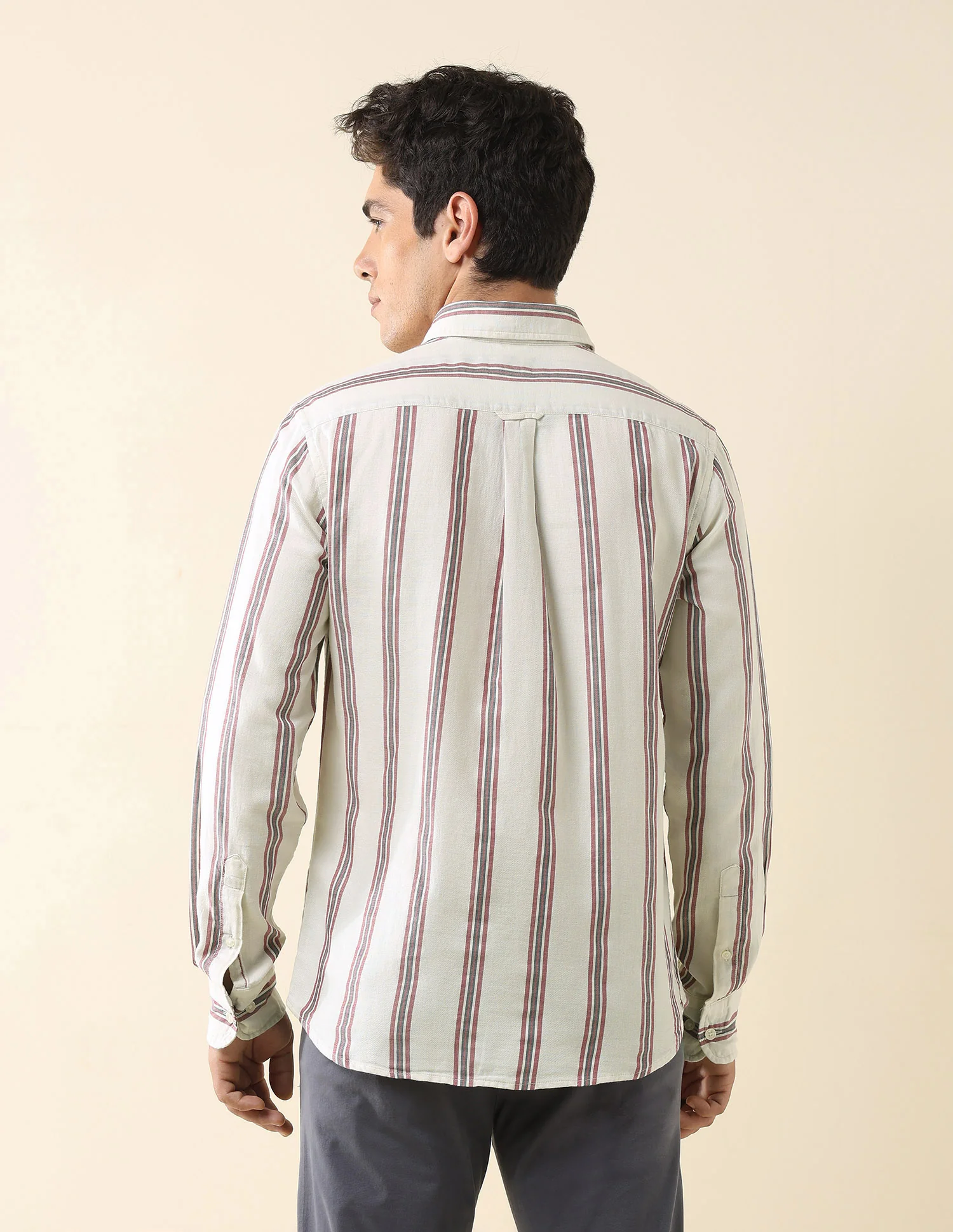 Vertical Striped Pure Cotton Shirt - Image 5