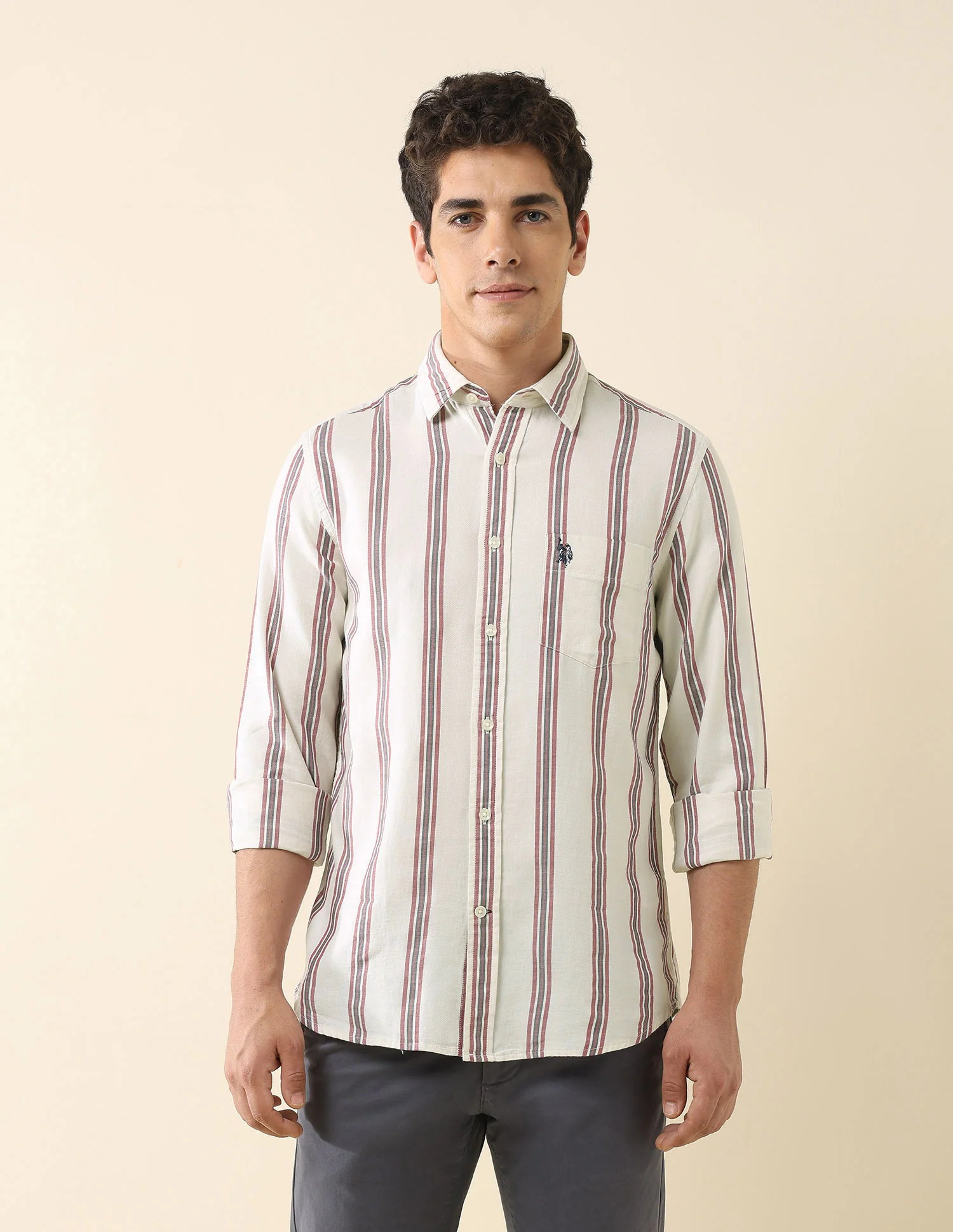 Vertical Striped Pure Cotton Shirt - Image 6
